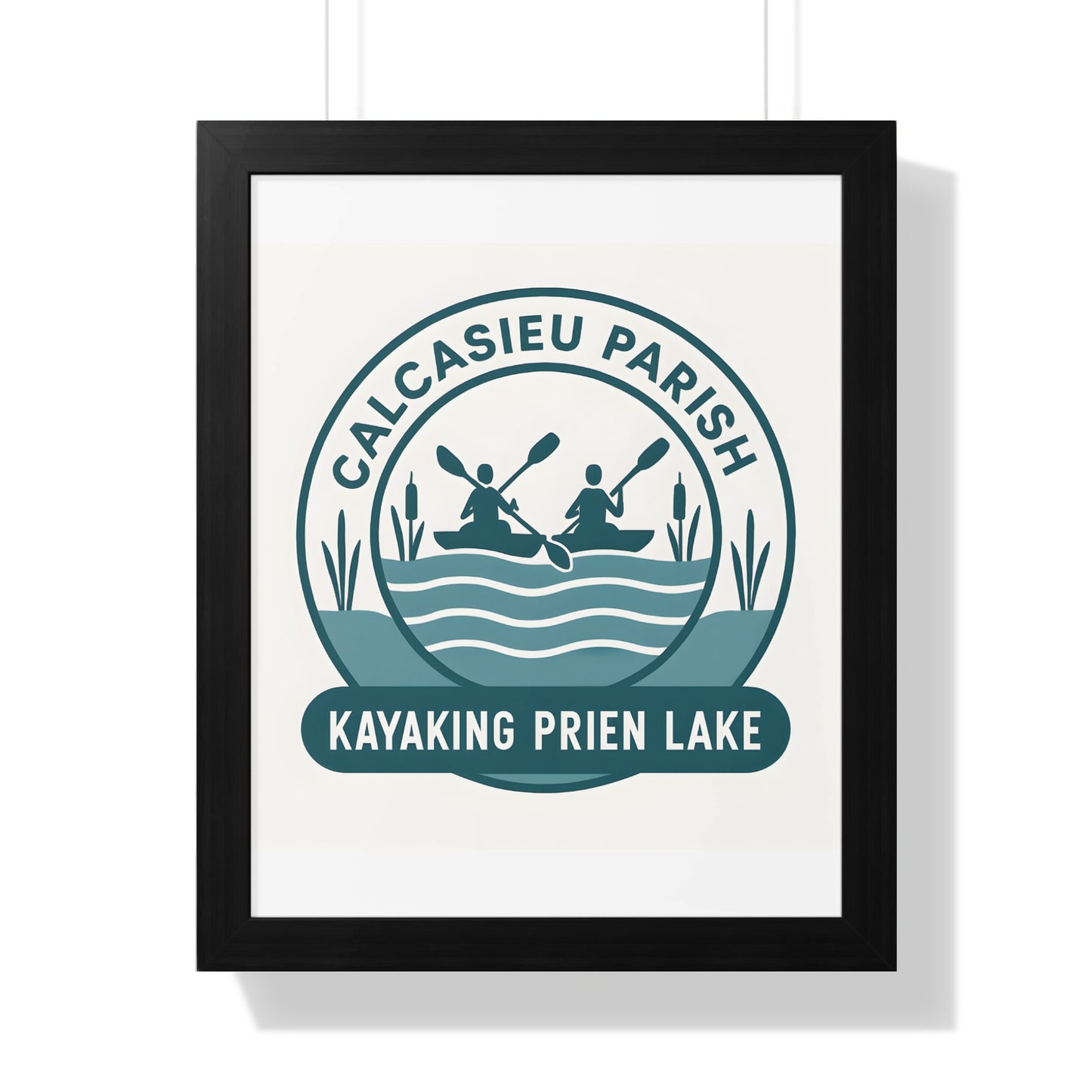 Calcasieu Parish Kayaking Prien Lake Poster, Nautical Wall Art, Outdoor Adventure Decor, Gift for Kayakers, Lake House Artwork, Framed Print