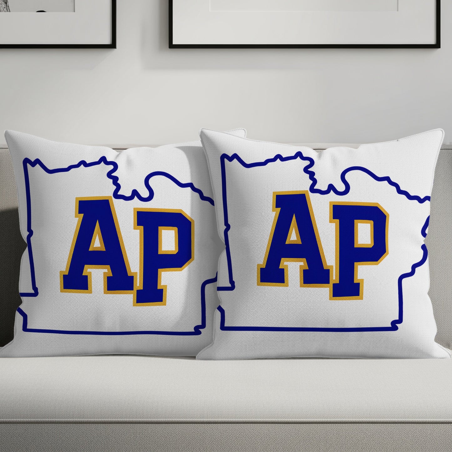 Blue and Gold AP State Design Throw Pillow product