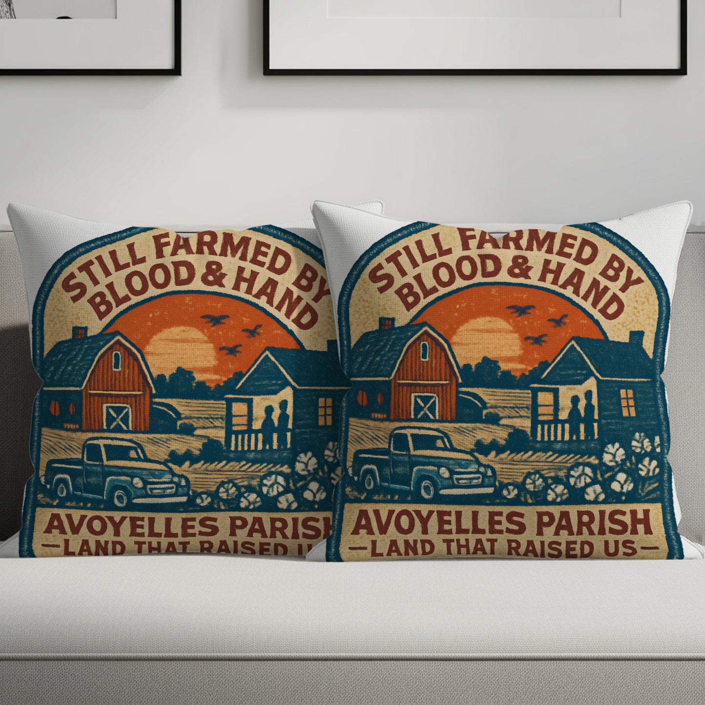 Vintage Avoyelles Parish Farmhouse Throw Pillow product