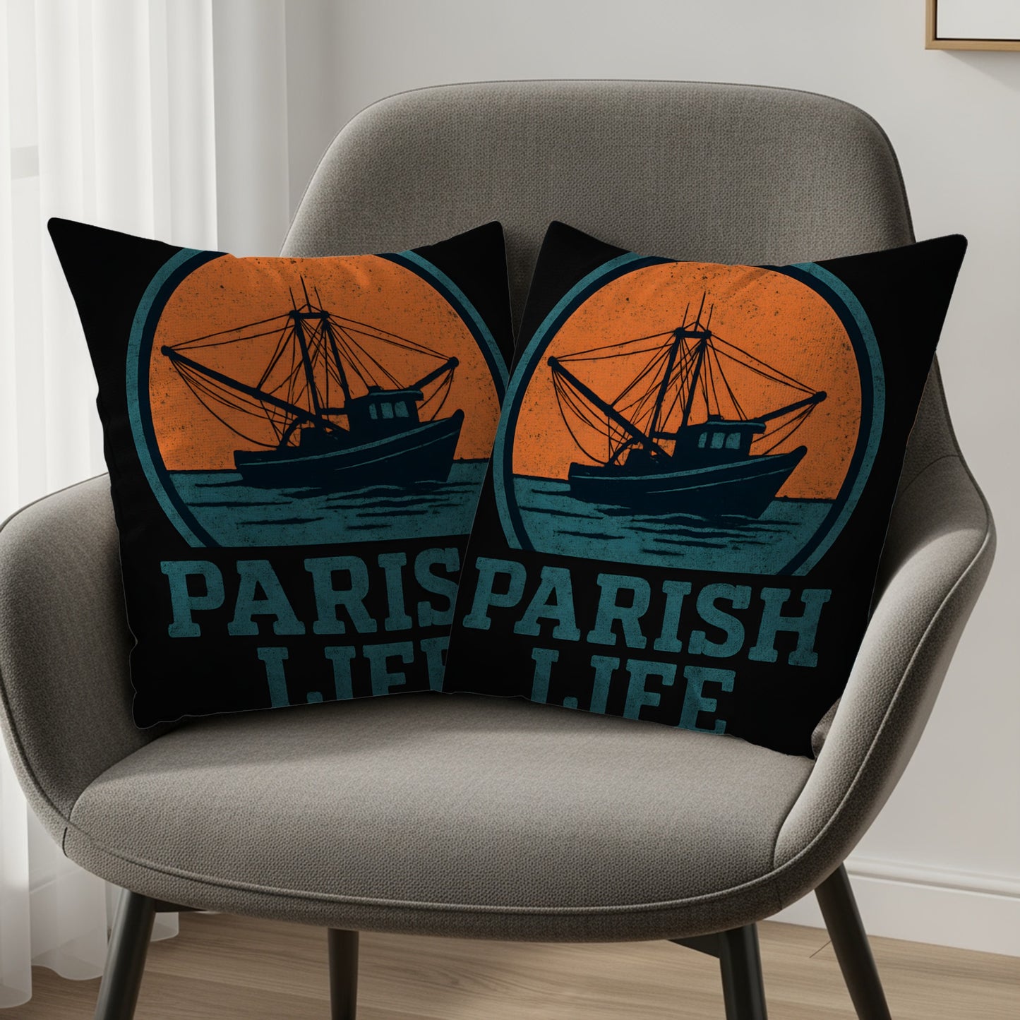 Parish Life Coastal Fishing Boat Pillow product type