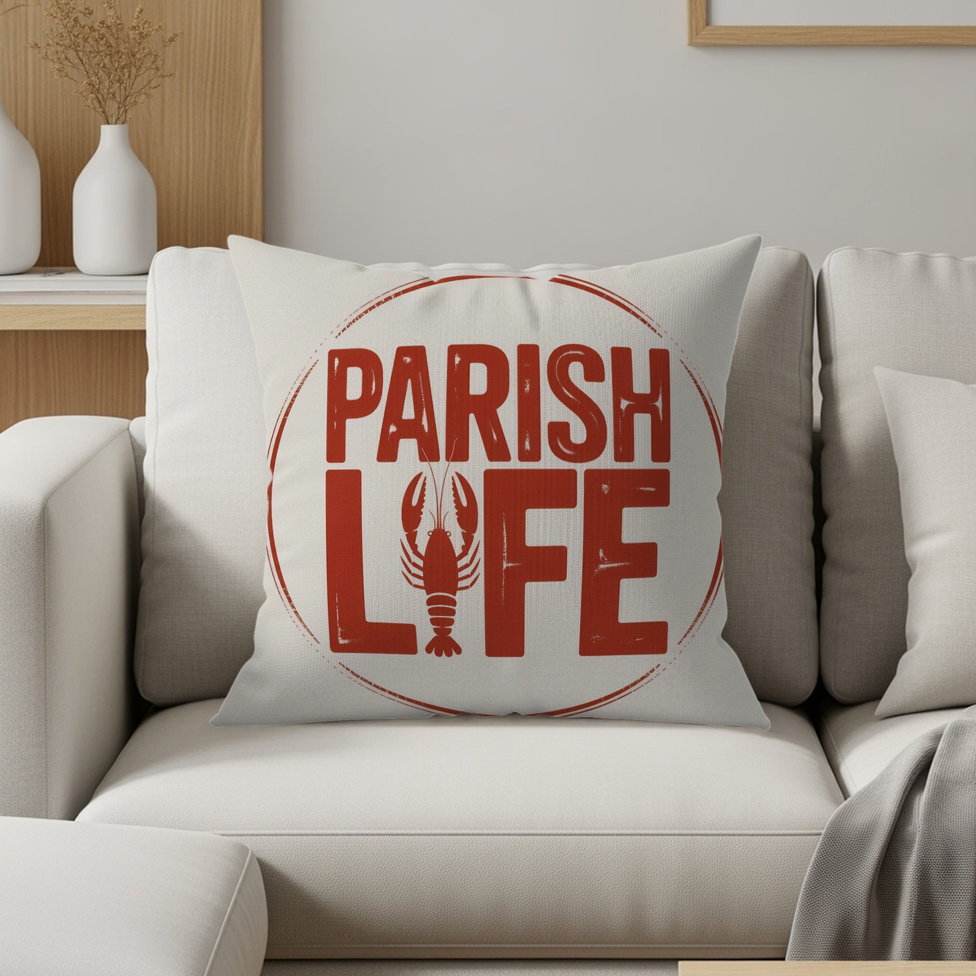 Parish Life Throw Pillow with Lobster Design product