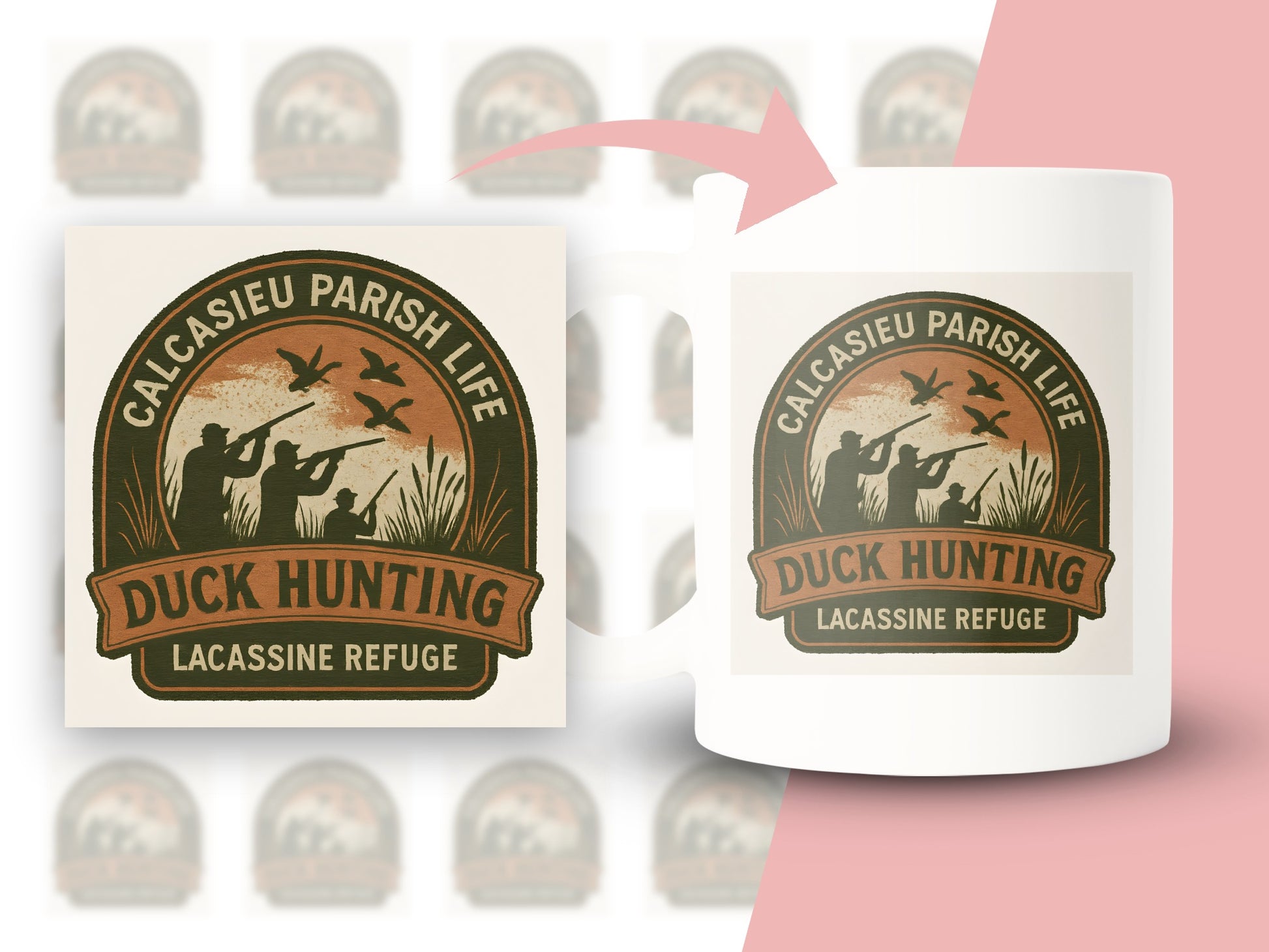 Duck Hunting Mug, Calcasieu Parish Life, Lacassine Refuge, Wildlife Hunter Gift, Rustic Coffee Cup