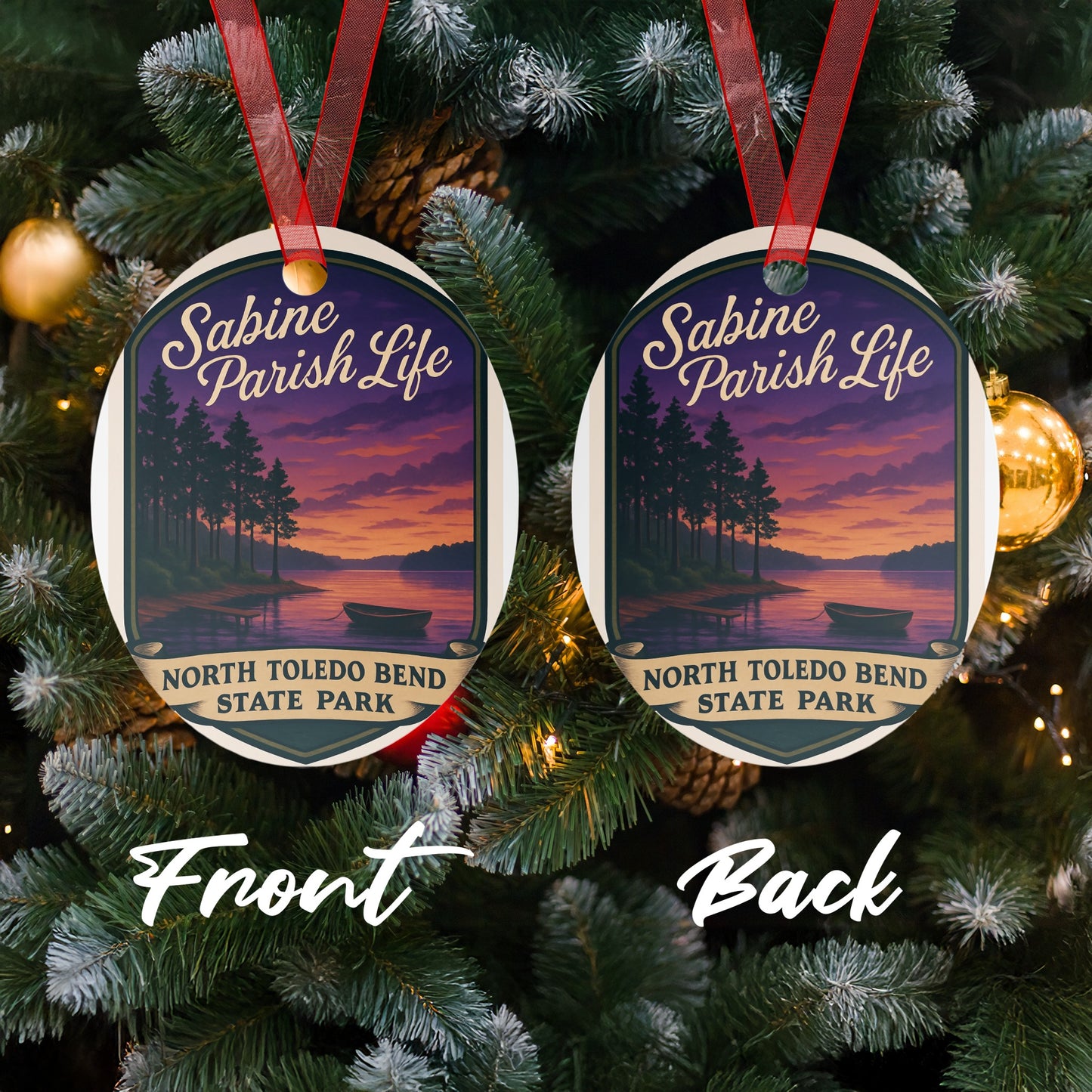 Sabine Parish Life Christmas Ornament, North Toledo Bend State Park Souvenir, Festive Tree Decoration, Holiday Gift Idea