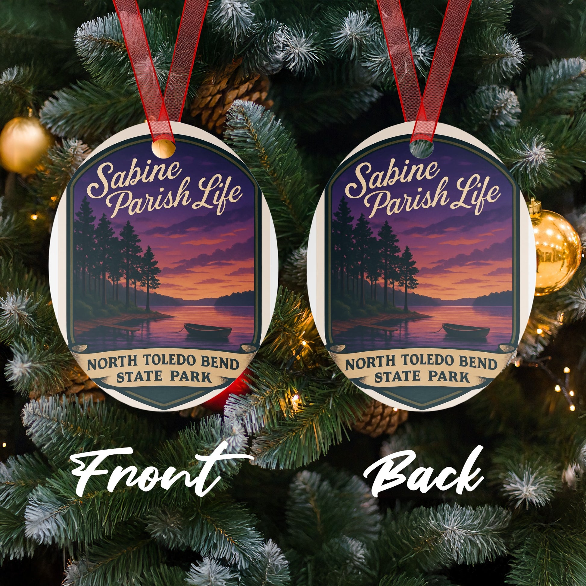Sabine Parish Life Christmas Ornament, North Toledo Bend State Park Souvenir, Festive Tree Decoration, Holiday Gift Idea