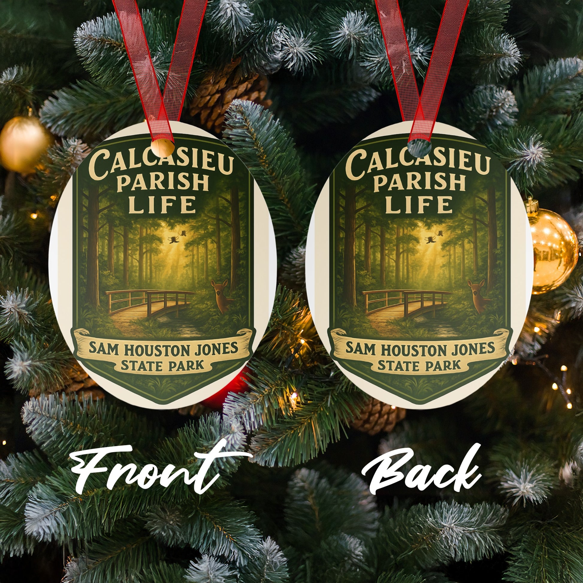 Calcasiue Parish Life State Park Ornament, Custom Christmas Decor, Sam Houston Jones, Festive Holiday Tree Decoration, Souvenir Gift