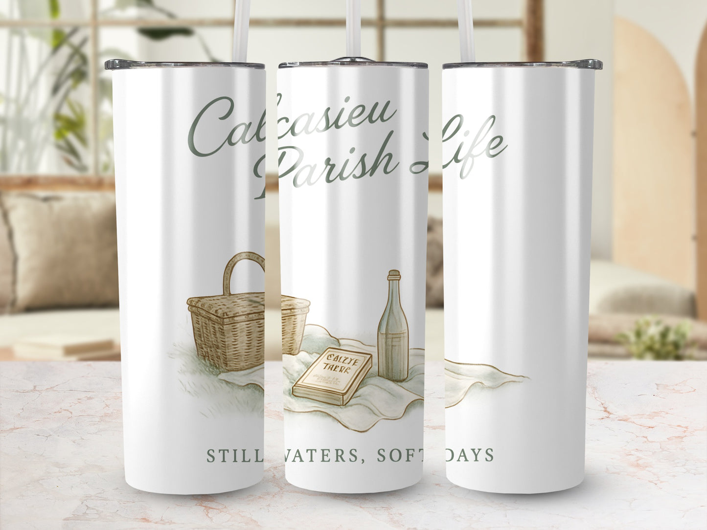 Calcasieu Parish Life Tumbler, Custom Steel Insulated Drinkware, Rustic Southern Design, Unique Gift Idea