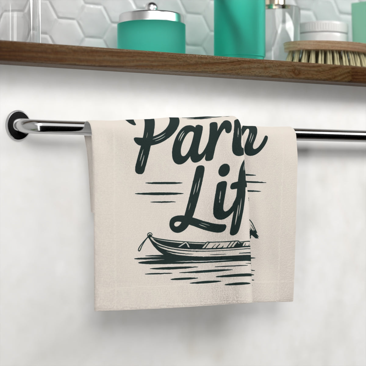 Lake Boat Theme Printed Towel for Bathroom product