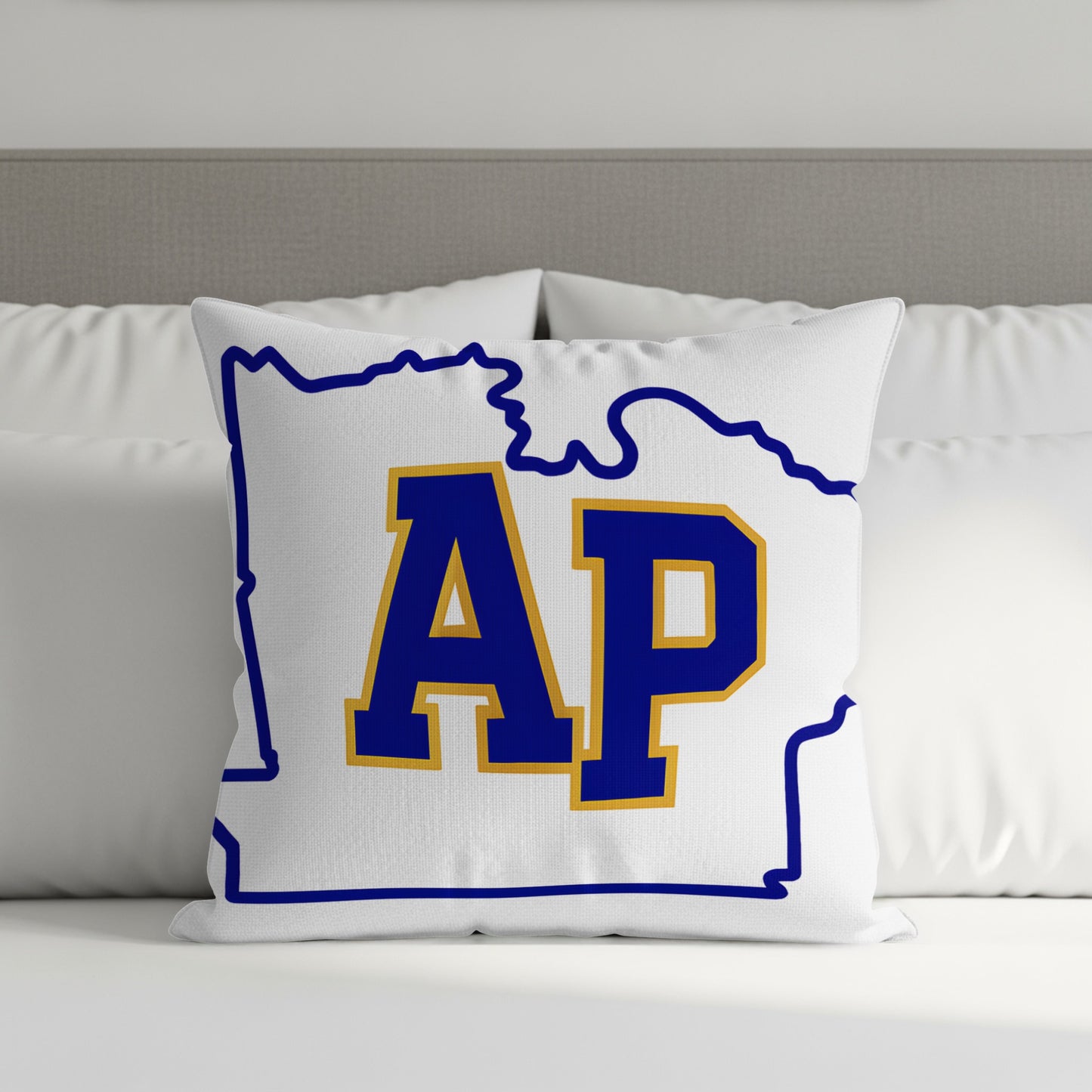 Custom State Outline Initials Throw Pillow product