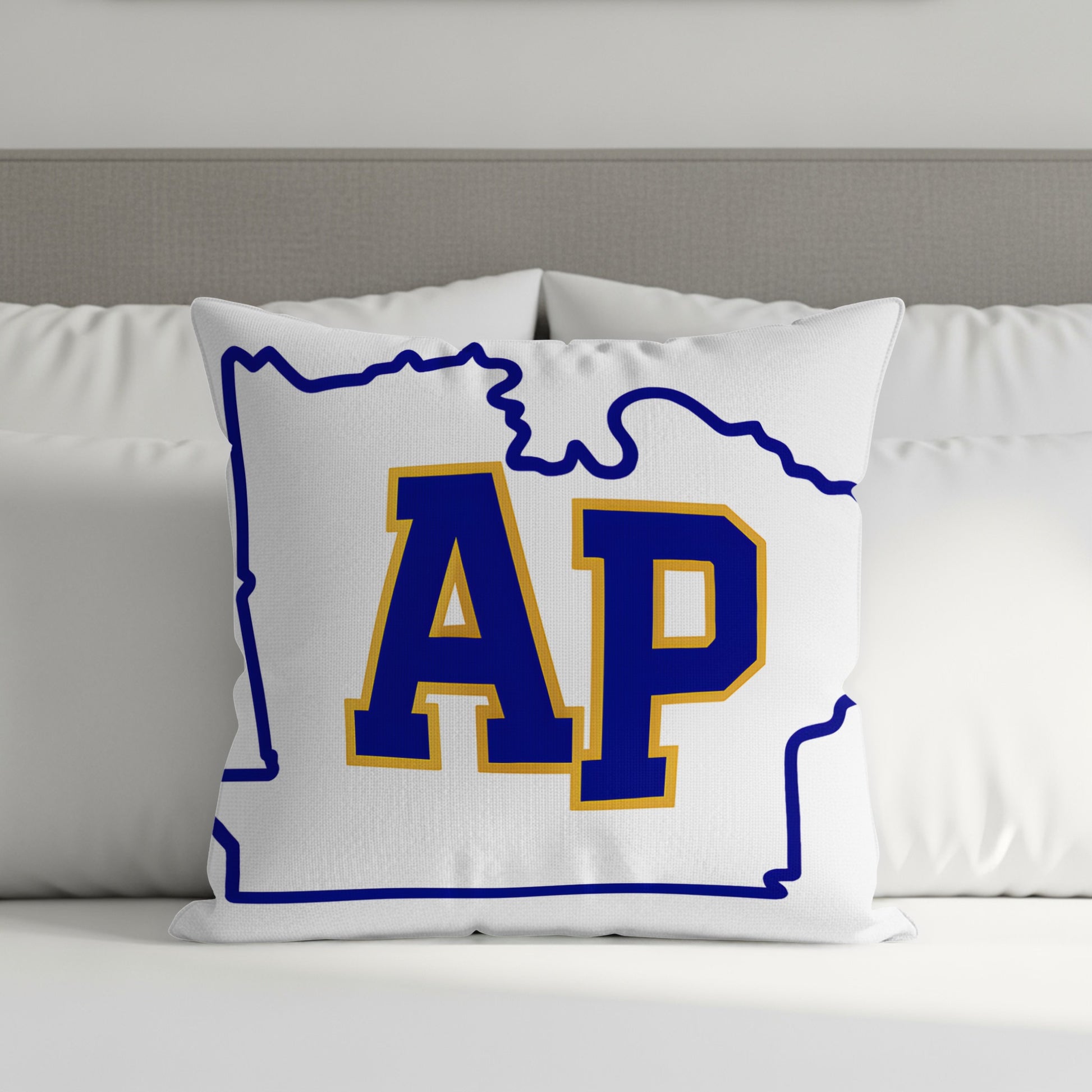 Custom State Outline Initials Throw Pillow product