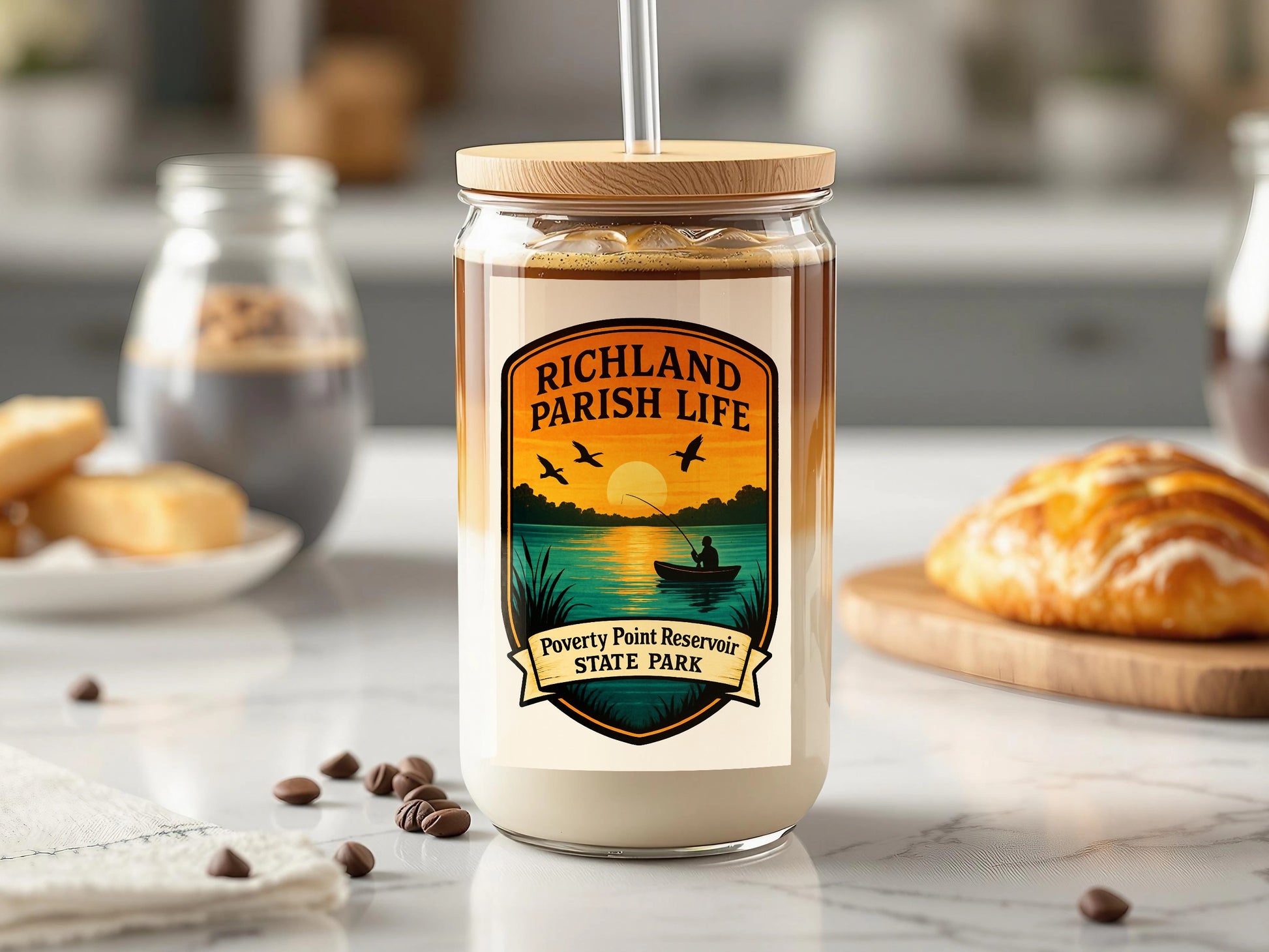 Richland Parish Life Candle, Scented Soy Wax, Sunset Lake Design, State Park Inspired Home Decor