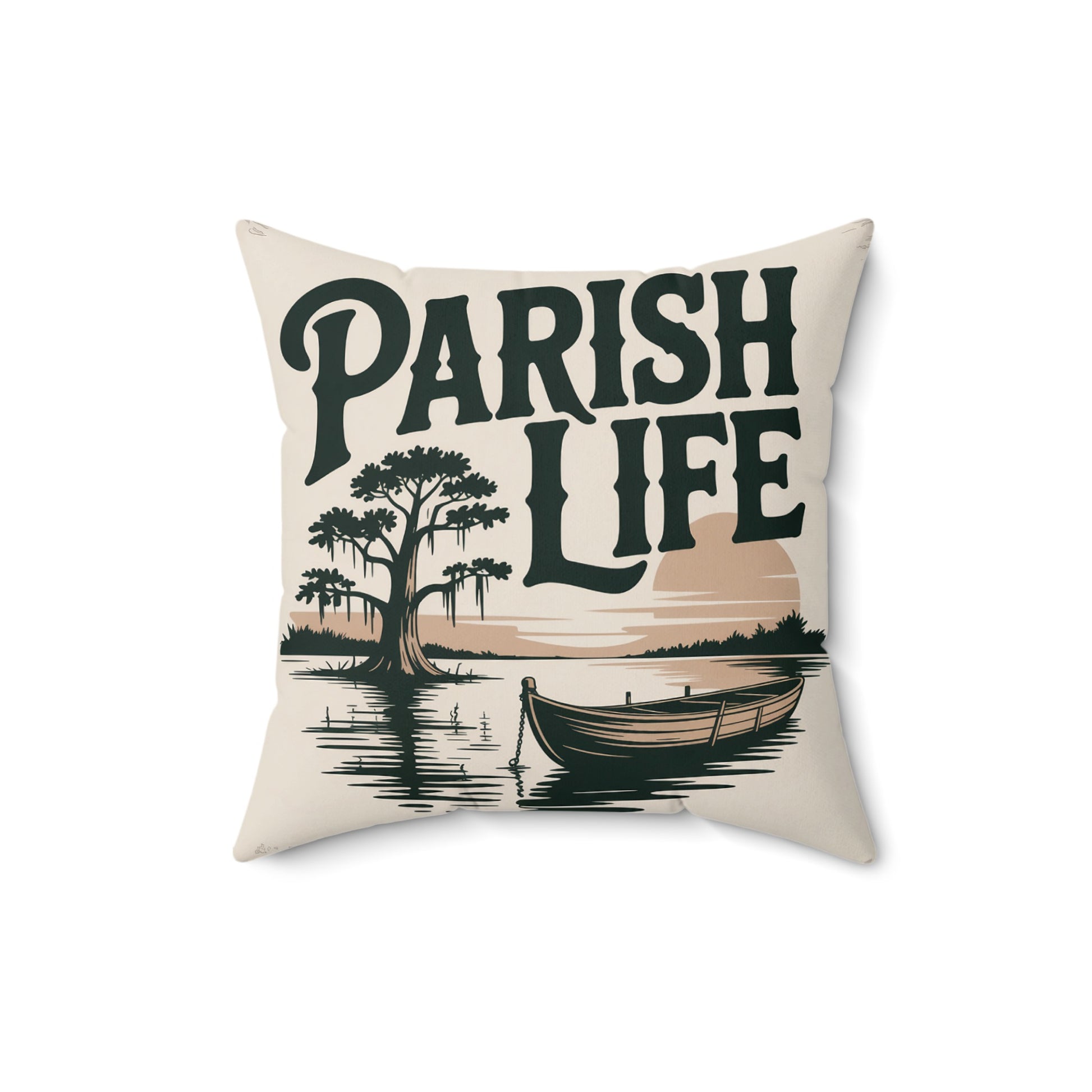 Parish Life Scenic Boat Design Throw Pillow product