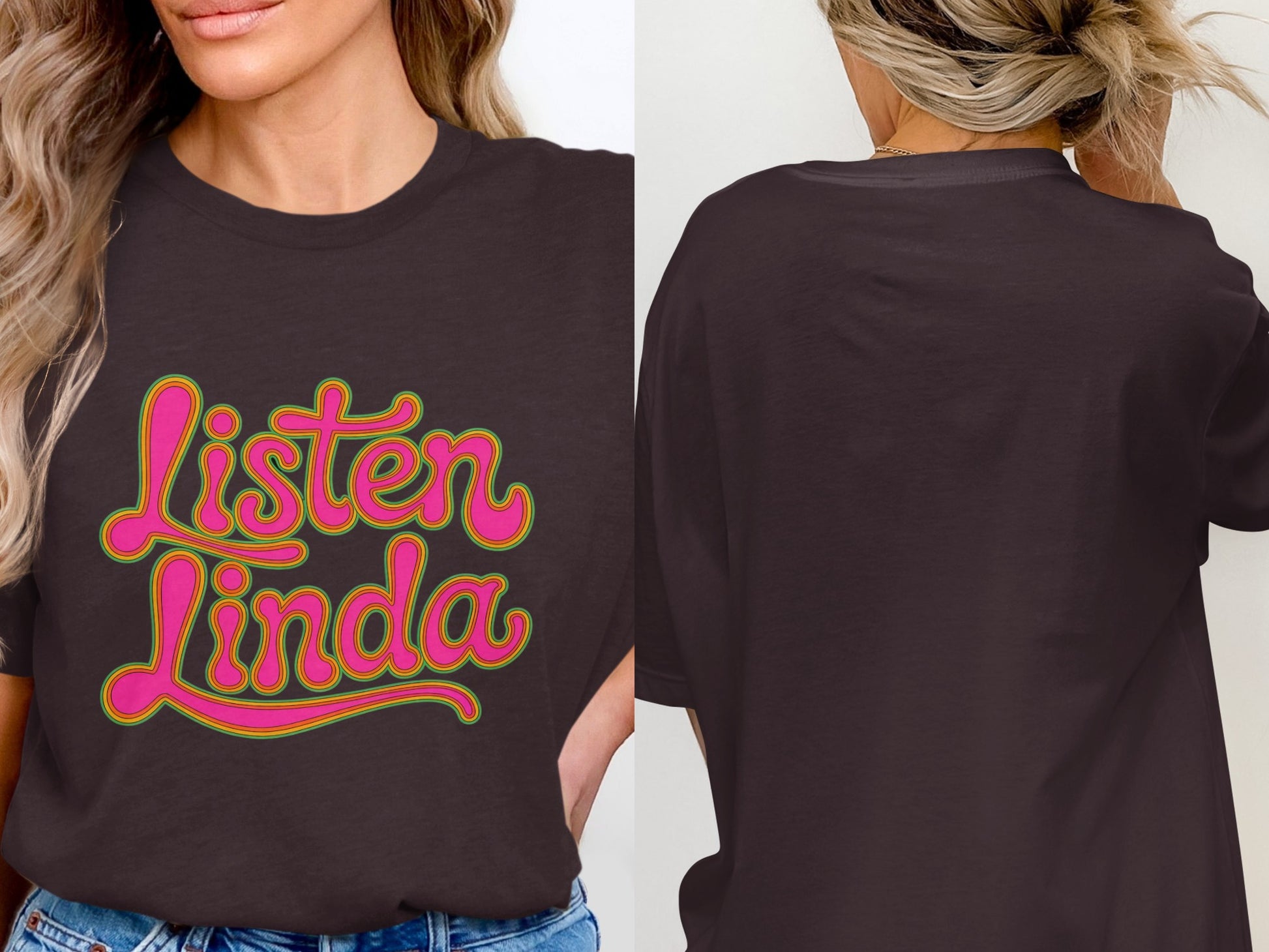 Listen Linda Colorful Graphic Tee product