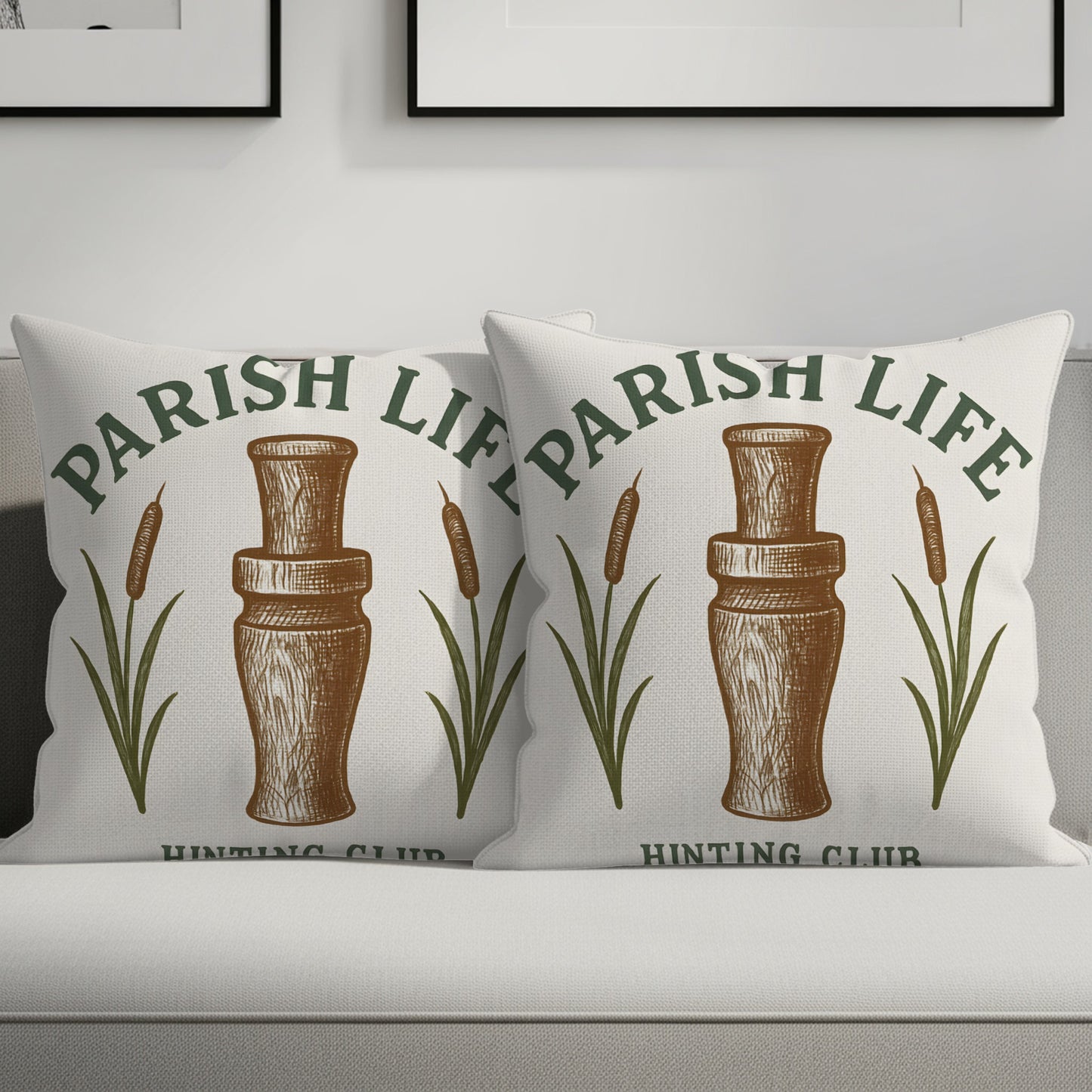 Parish Life Hunting Club Design Throw Pillow product type