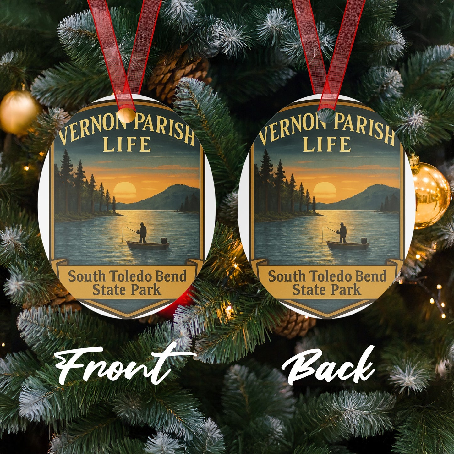 Vernon Parish Life Toledo Bend State Park Souvenir Christmas Ornament, Festive Holiday Decor, Unique Tree Decoration