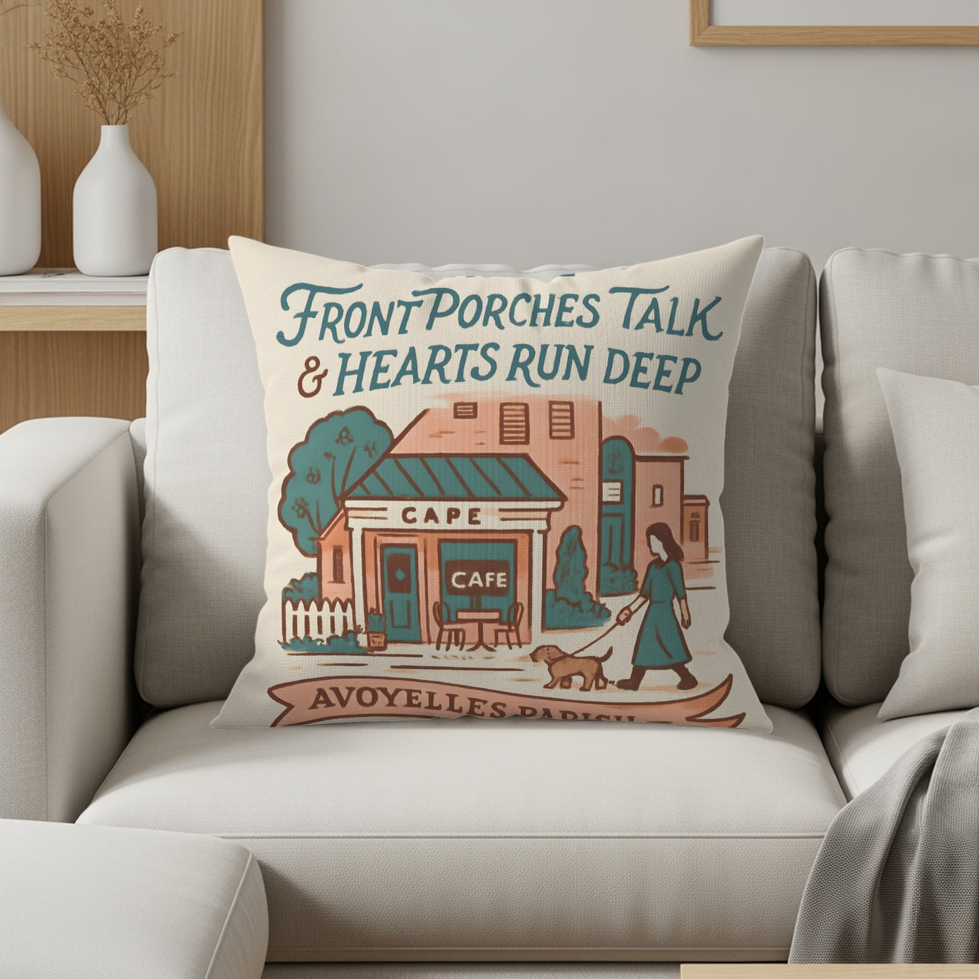 Front Porches Talk Hearts Run Deep Pillow product