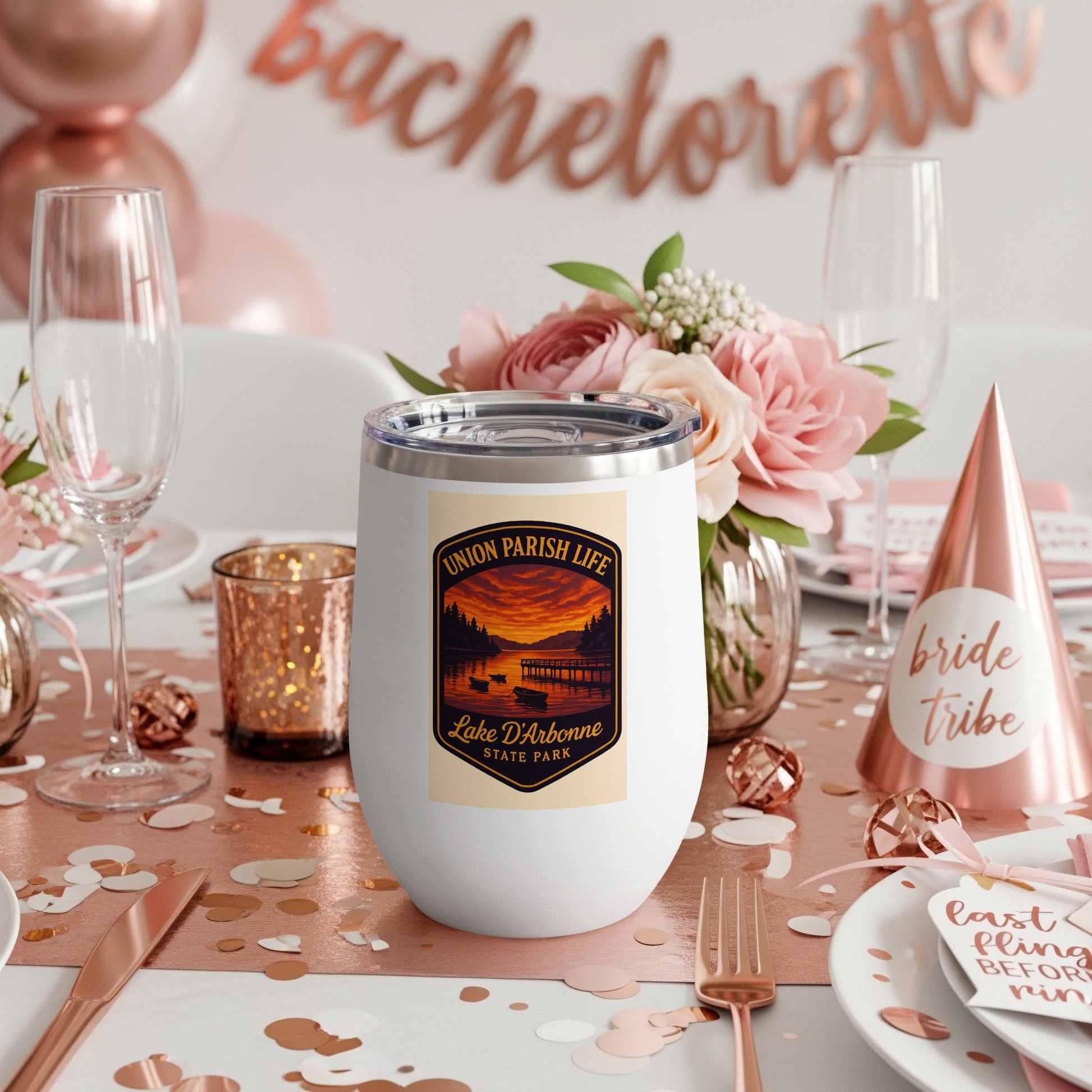 Custom Union Parish Life Tumbler, Lake D'Arbonne State Park Insulated Cup, Personalized Bachelorette Party Favor, Bridal Gift