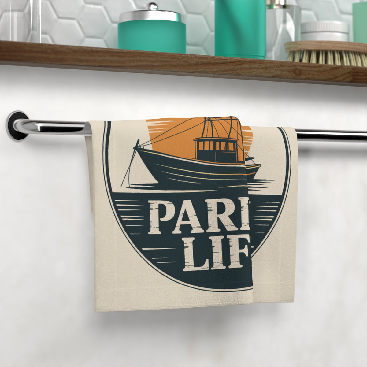 PARI LIFE Printed Boat Design Bathroom Towel product