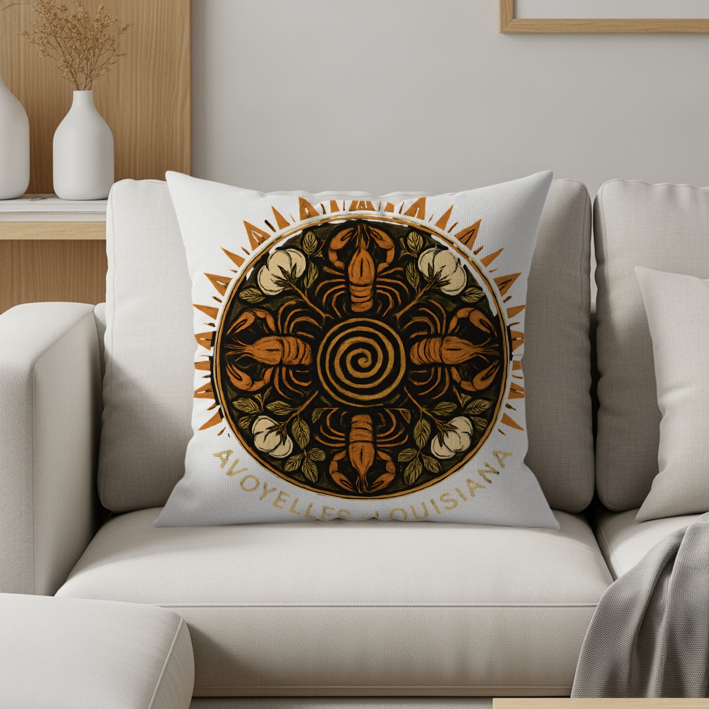 Avoyelles Louisiana Sun Circle Design Throw Pillow product