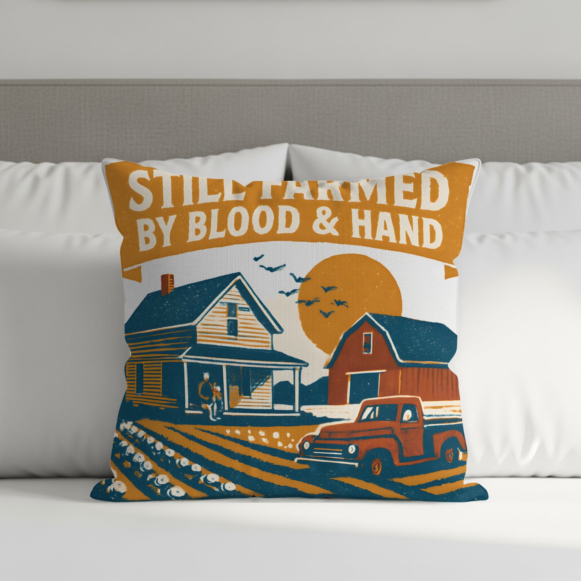 Still Farmed By Blood & Hand Decorative Pillow product