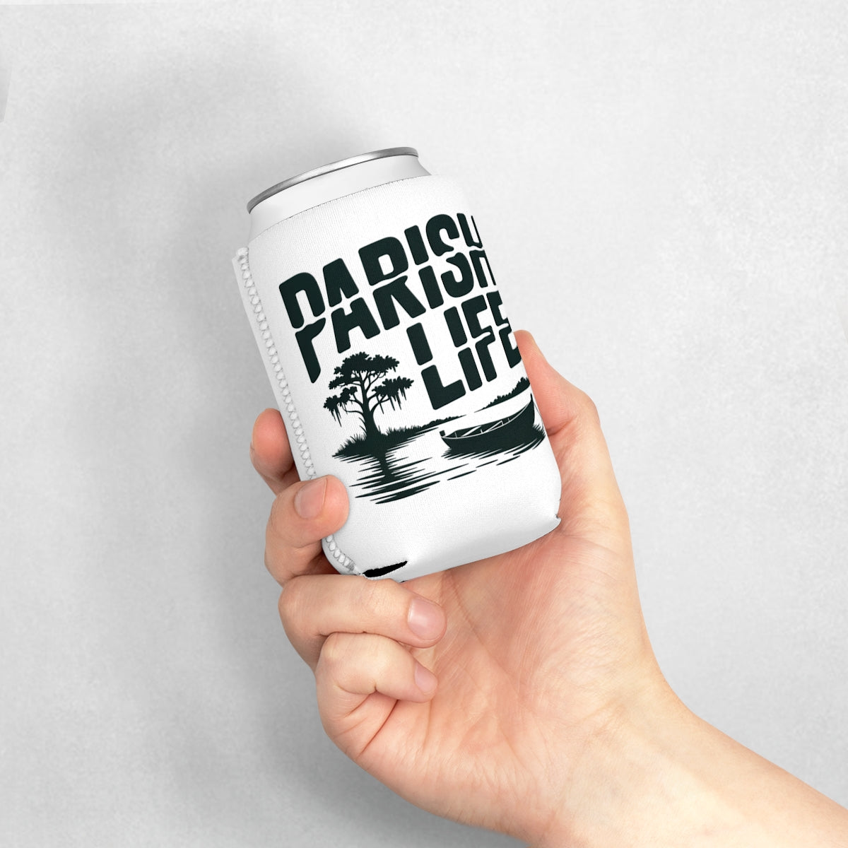 Parish Life Lake Tree Boat Scene Can Cooler product