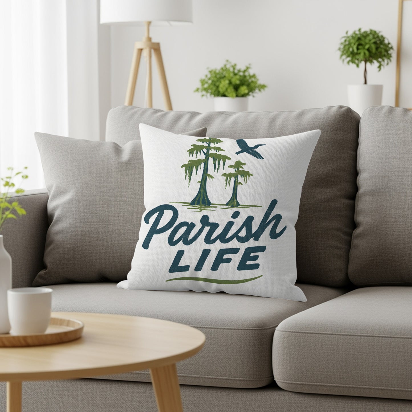 Parish Life Lake Cypress Trees Design Pillow product