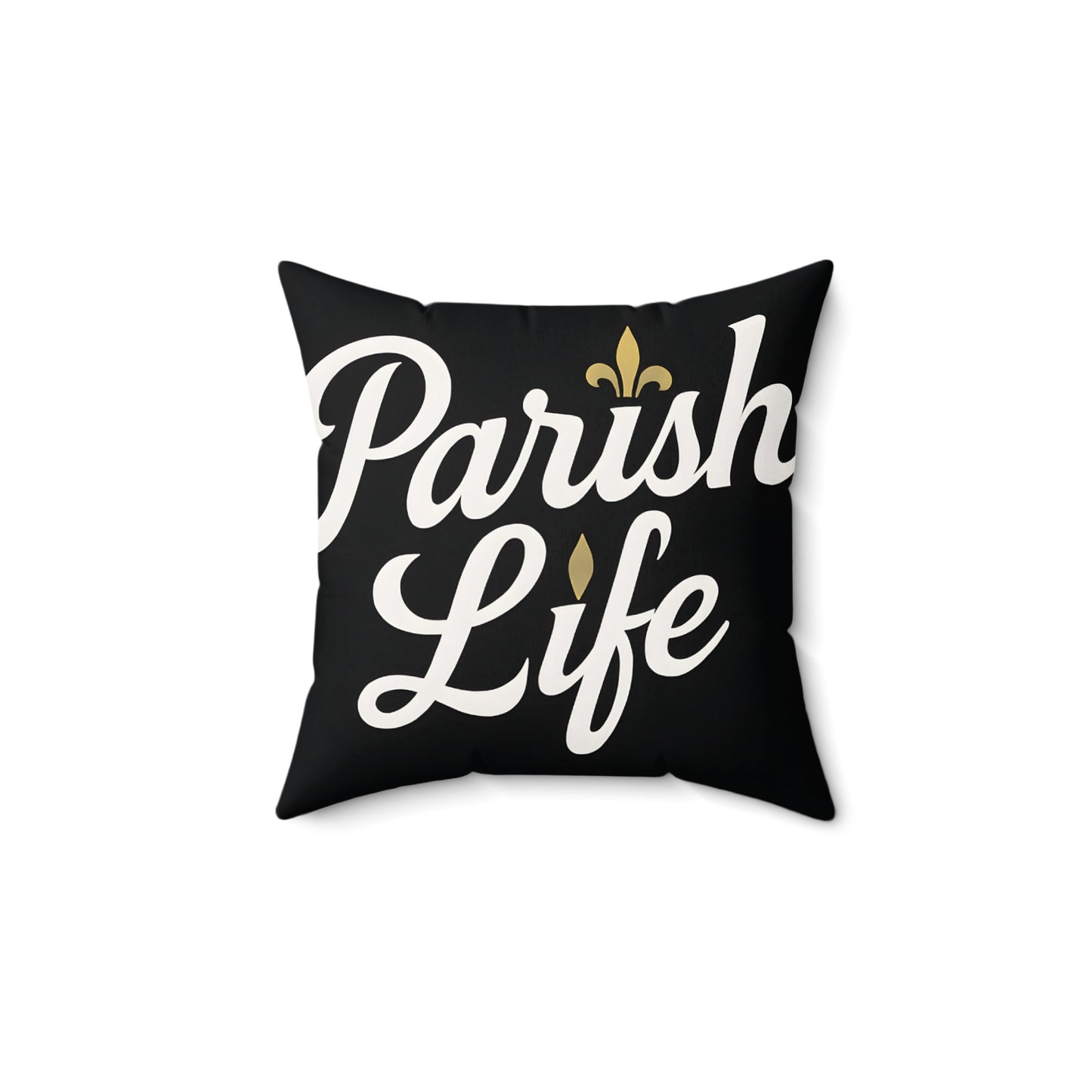 Parish Life Black Square Decorative Pillow product type