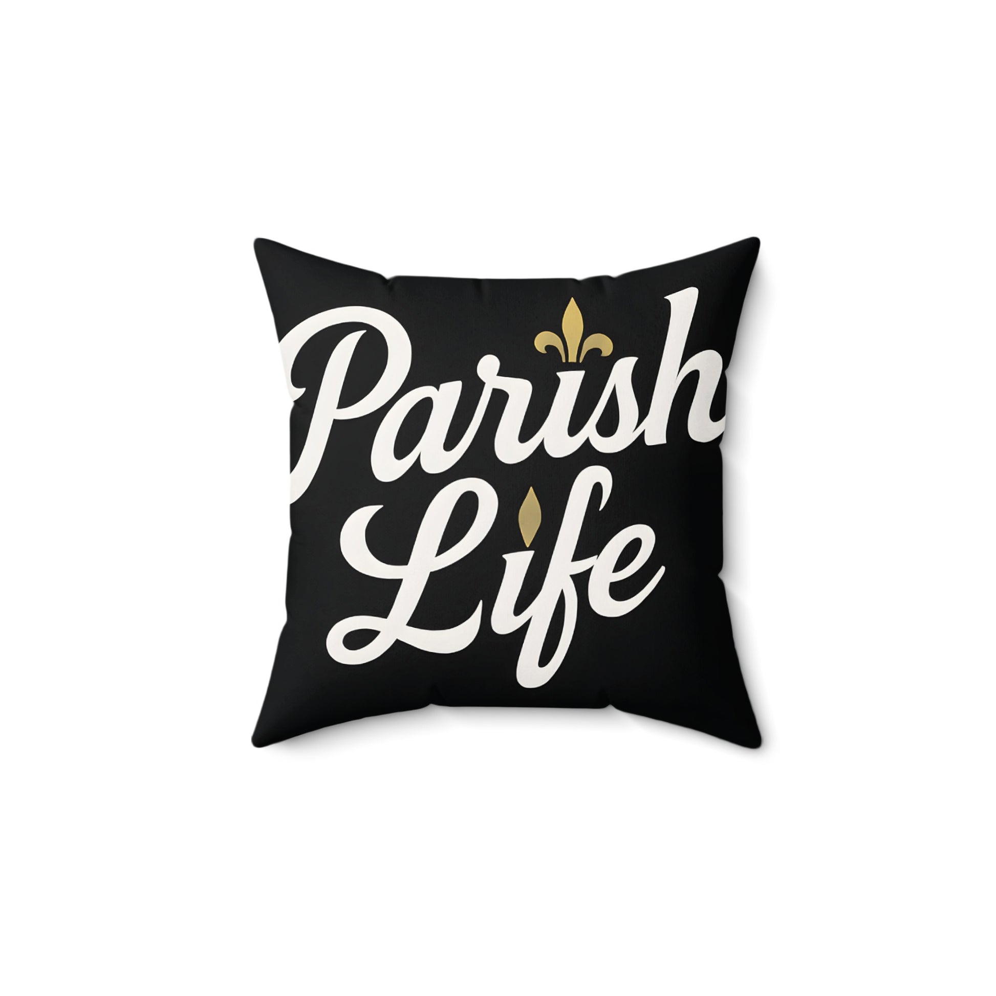 Parish Life Black Square Decorative Pillow product type