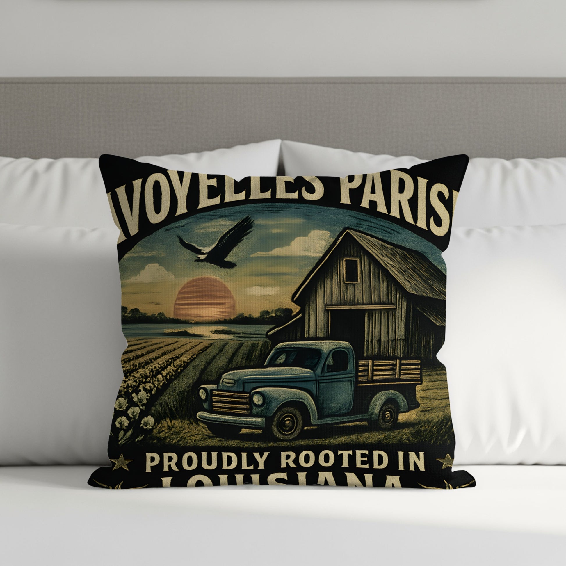 Vintage Louisiana Graphic Throw Pillow product