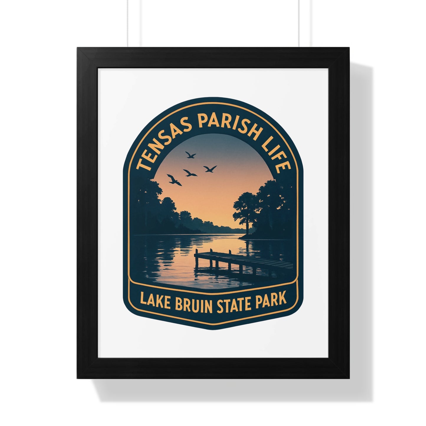 Lake Bruin State Park Poster, Tensas Parish Life, Sunset Lake View Wall Art, Nature Scenery Decor, Bird Silhouette Artwork