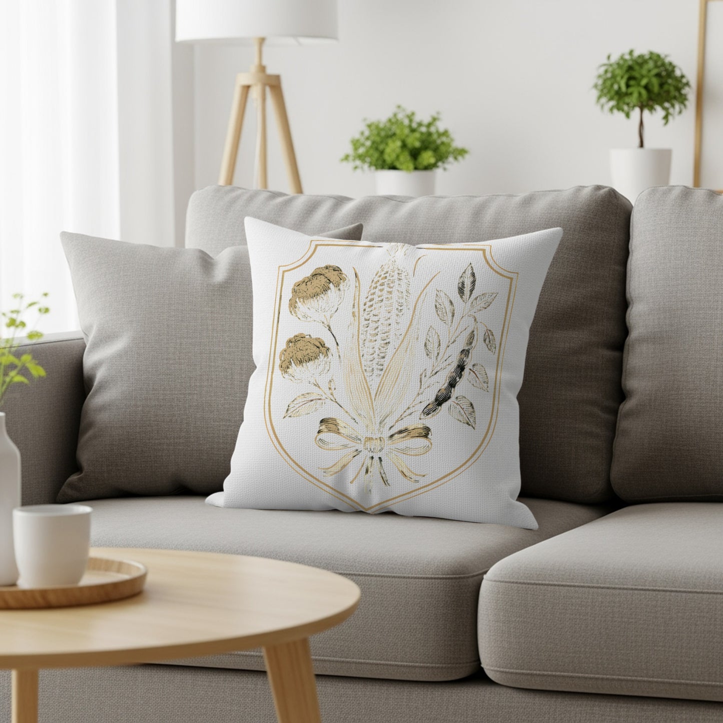 Elegant Botanical Print Throw Pillow product