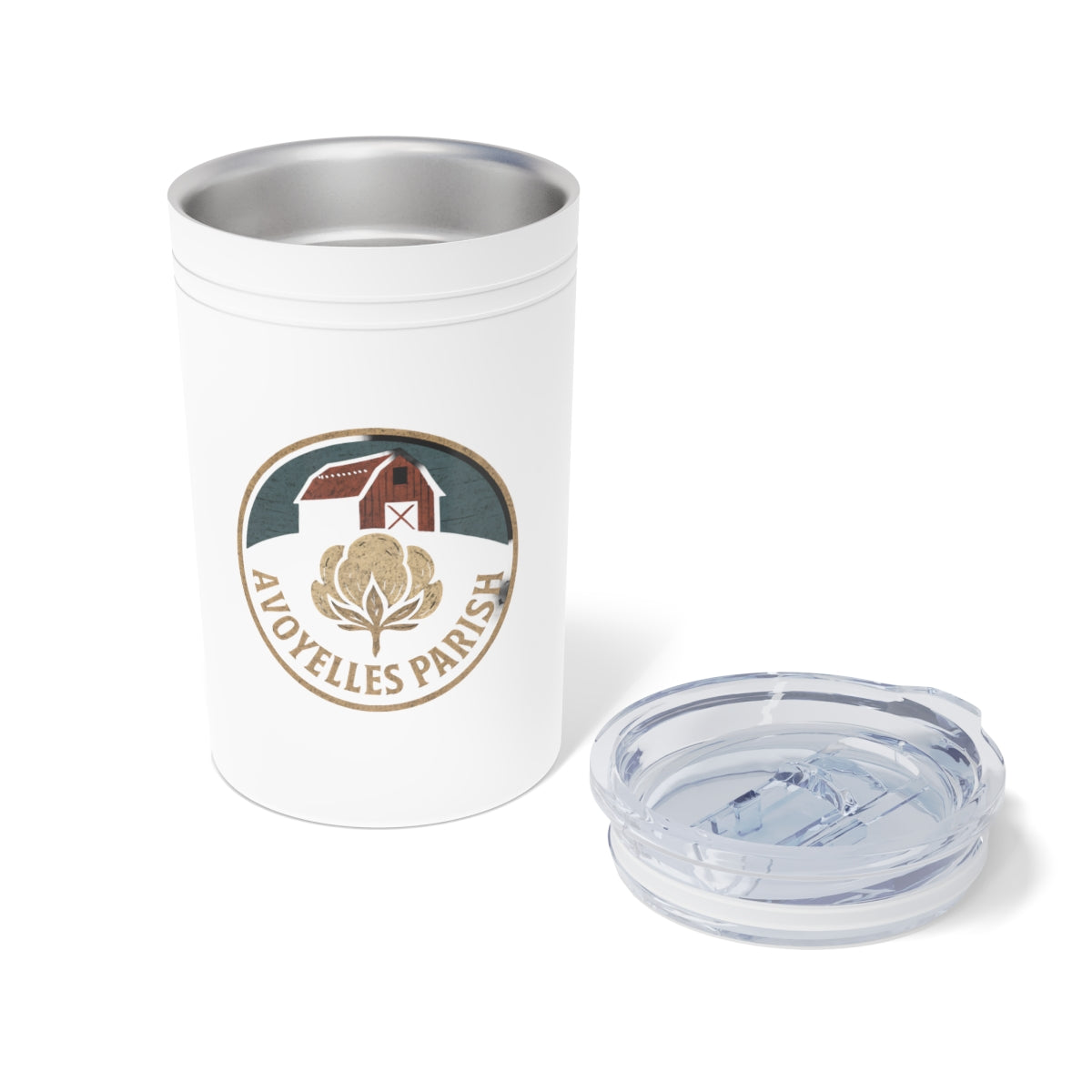 Avoyelles Parish Barn Seal Design White Travel Tumbler product