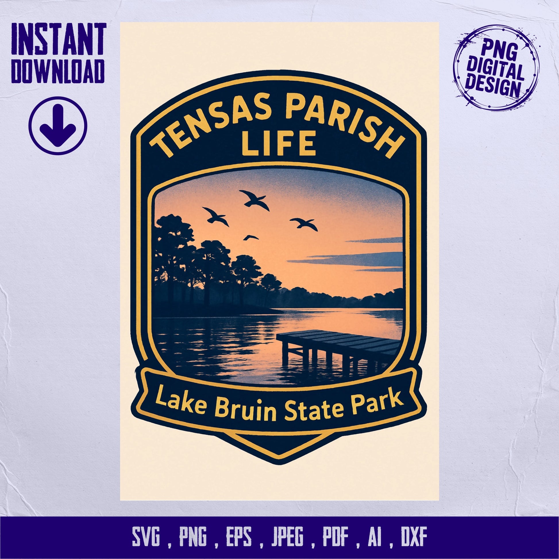 Tensas Parish Life Lake Bruin State Park Digital Download svg, png, eps, jpeg, ai, dxf
