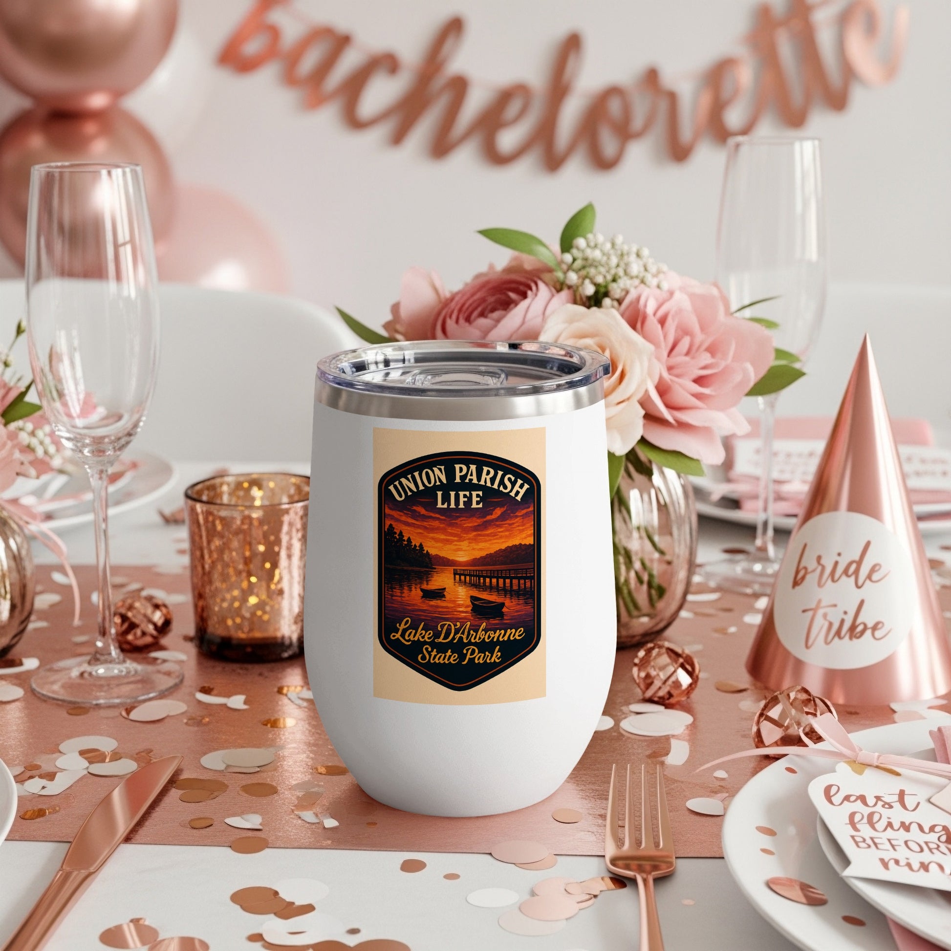 Custom Union Parish Life Tumbler, Lake D'Arbonne State Park, Insulated Travel Mug for Bachelorette Party Decor