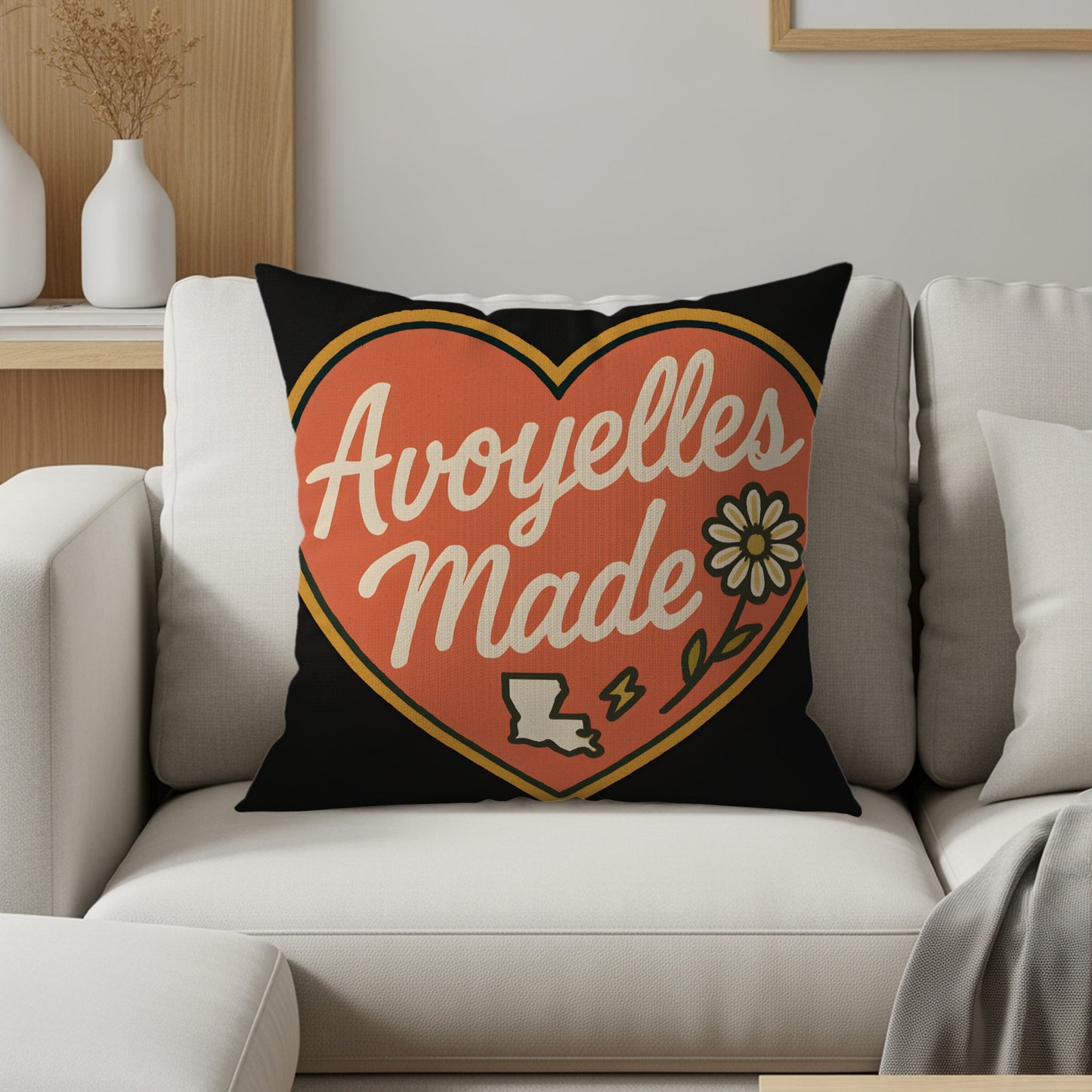 Avoyelles Made Heart Design Throw Pillow product
