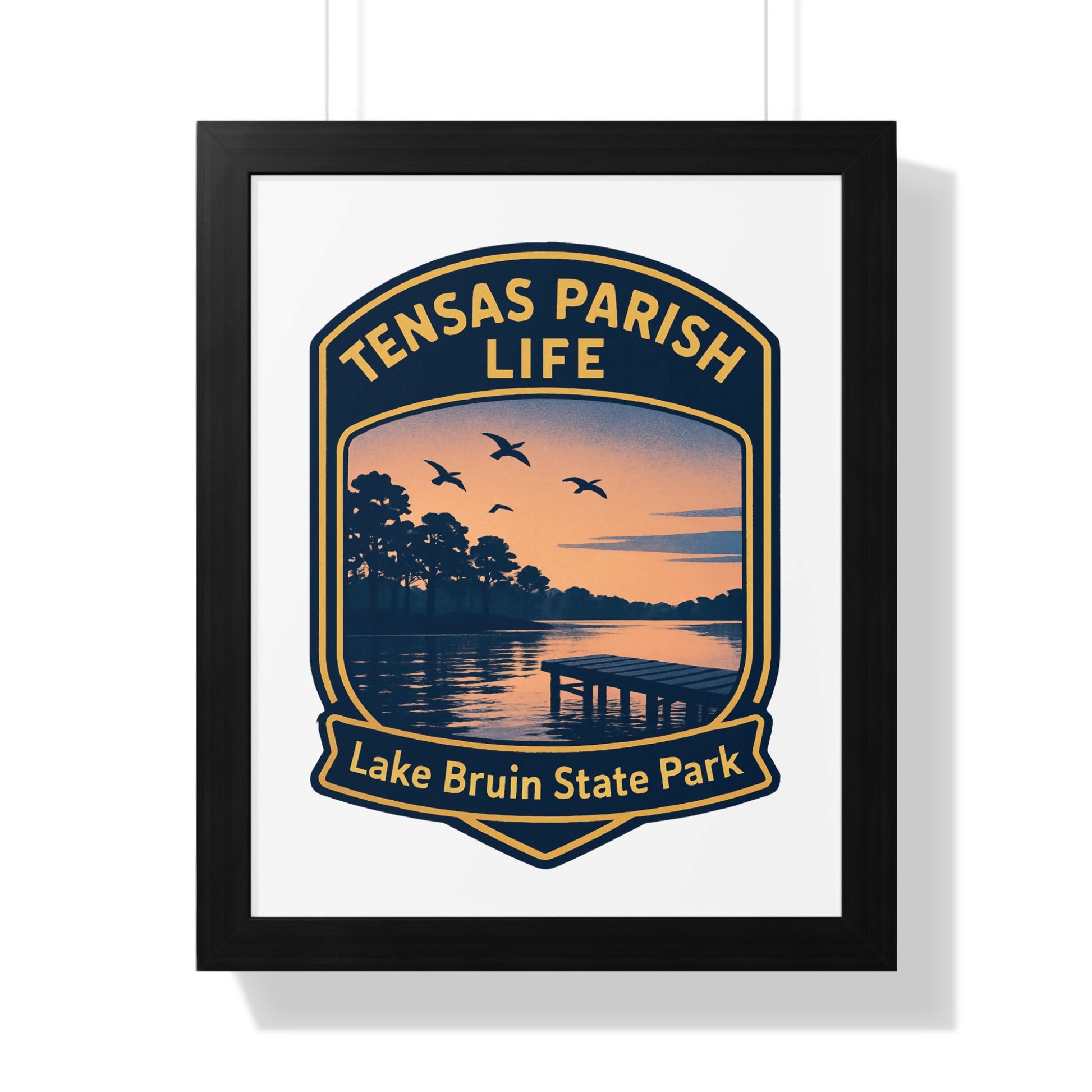Tensas Parish Life Lake Bruin State Park Sunset Wall Art, Nature Decor, Framed Lake View Poster