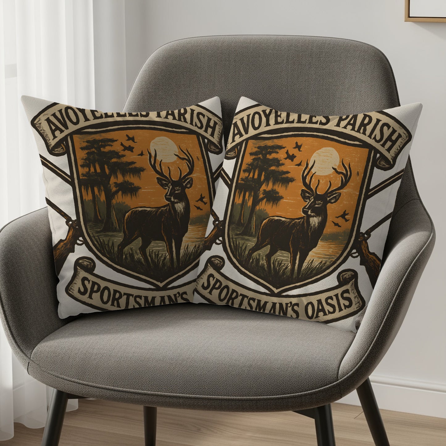 Avoyelles Parish Sportsman's Oasis Design Throw Pillow product type