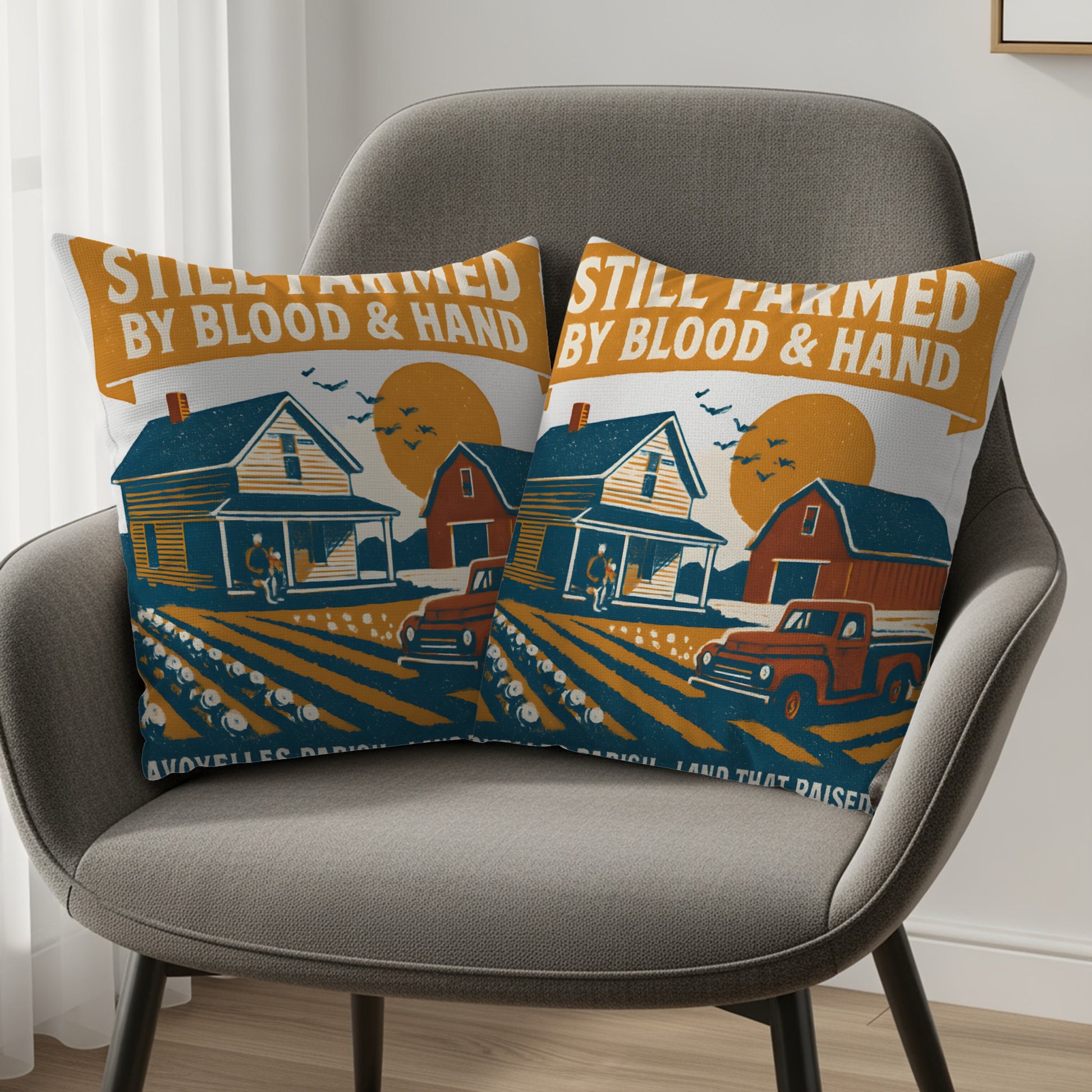 Still Farmed By Blood And Hand Pillow product type