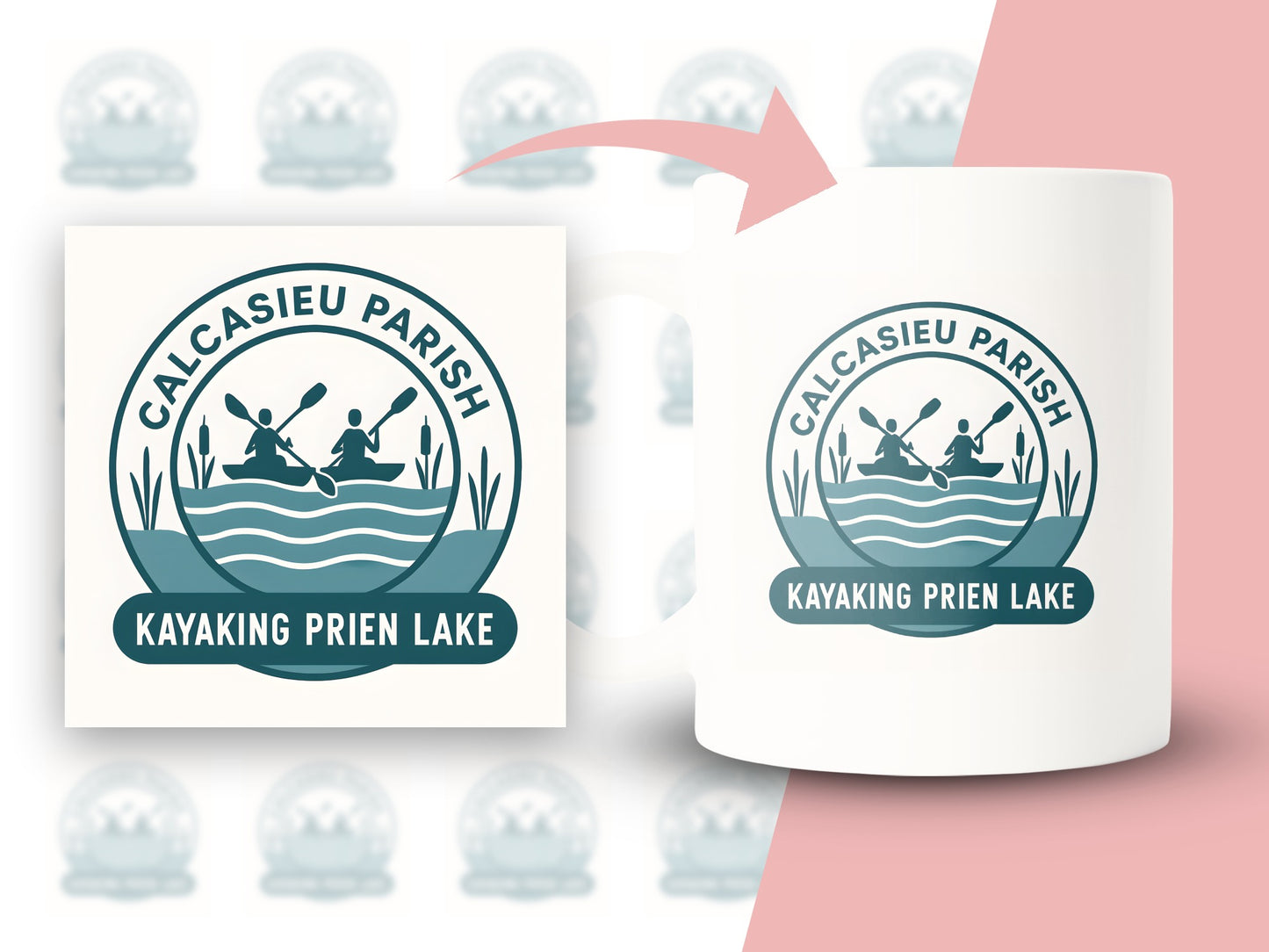 Calcasieu Parish Prien Lake Kayaking Graphic Mug, Outdoor Adventure Coffee Cup, Unique Kayaker Gift, Souvenir Drinkware