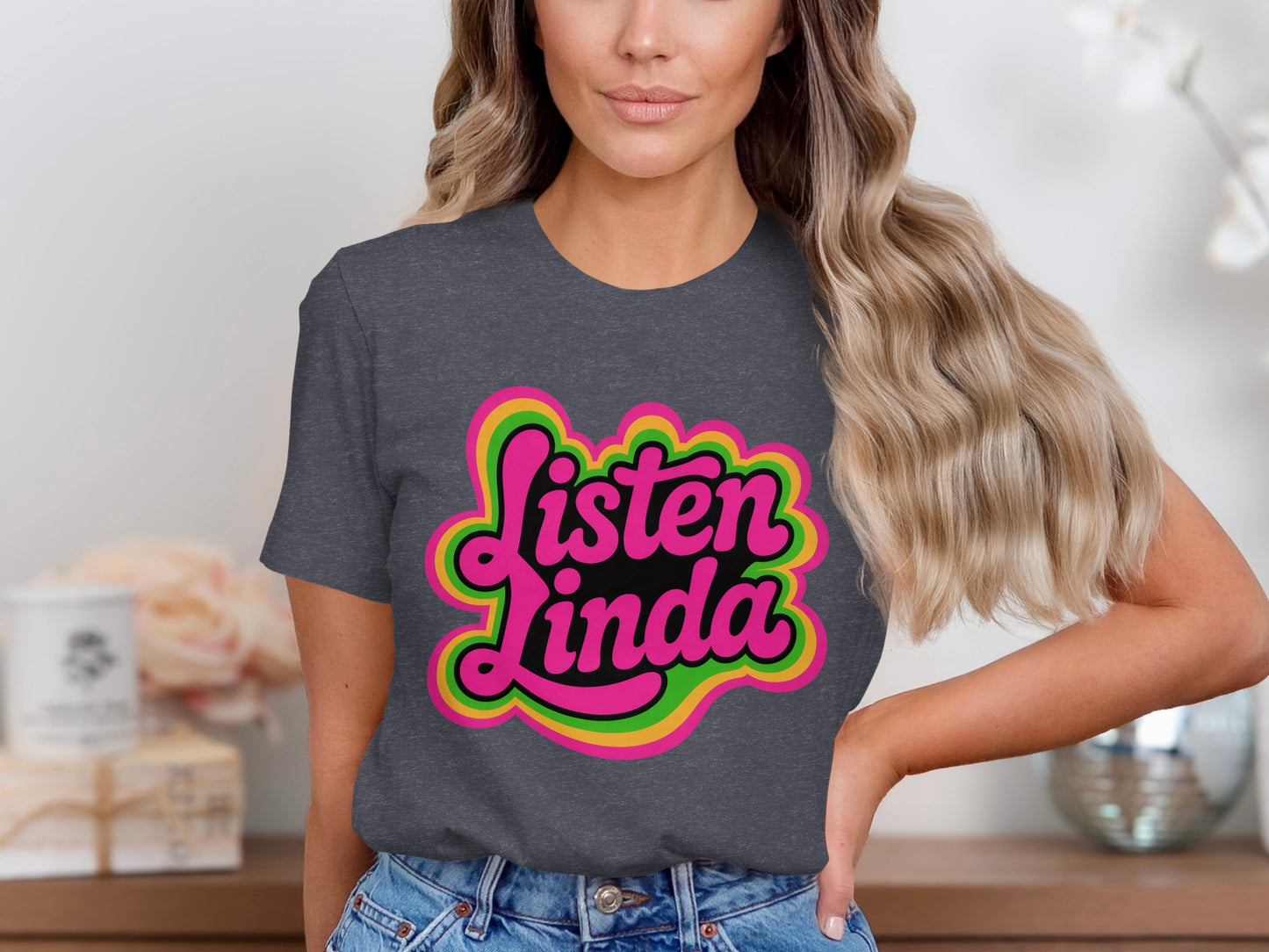 Listen Linda Graphic Tee Fashionable T-shirt product type