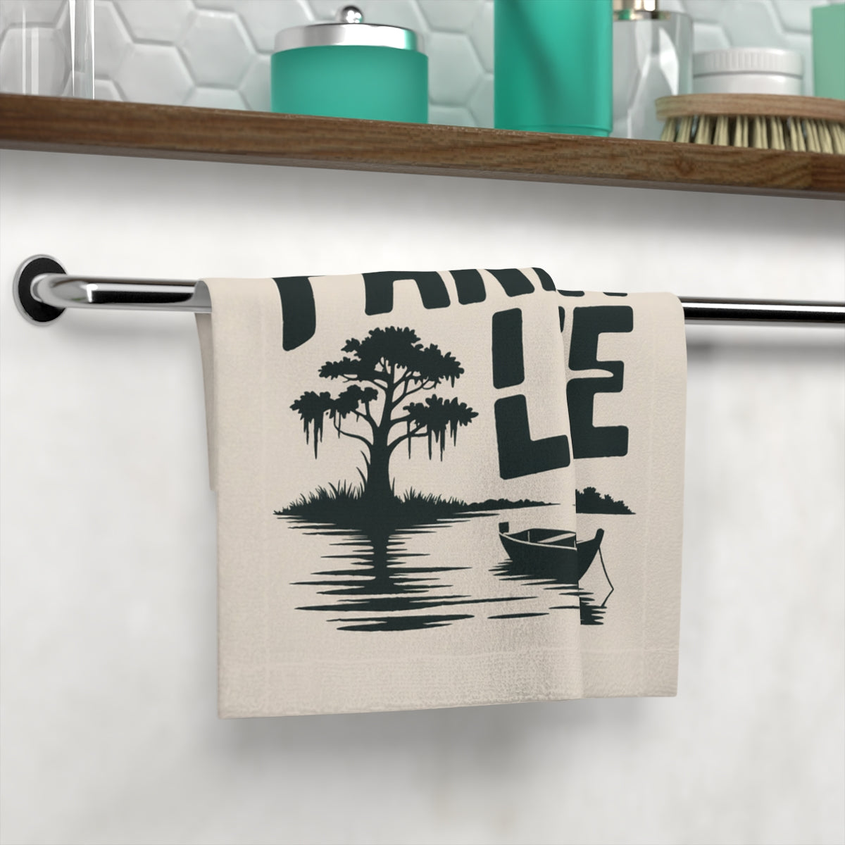 Tranquil Lake Scene Bathroom Towel Decorative product