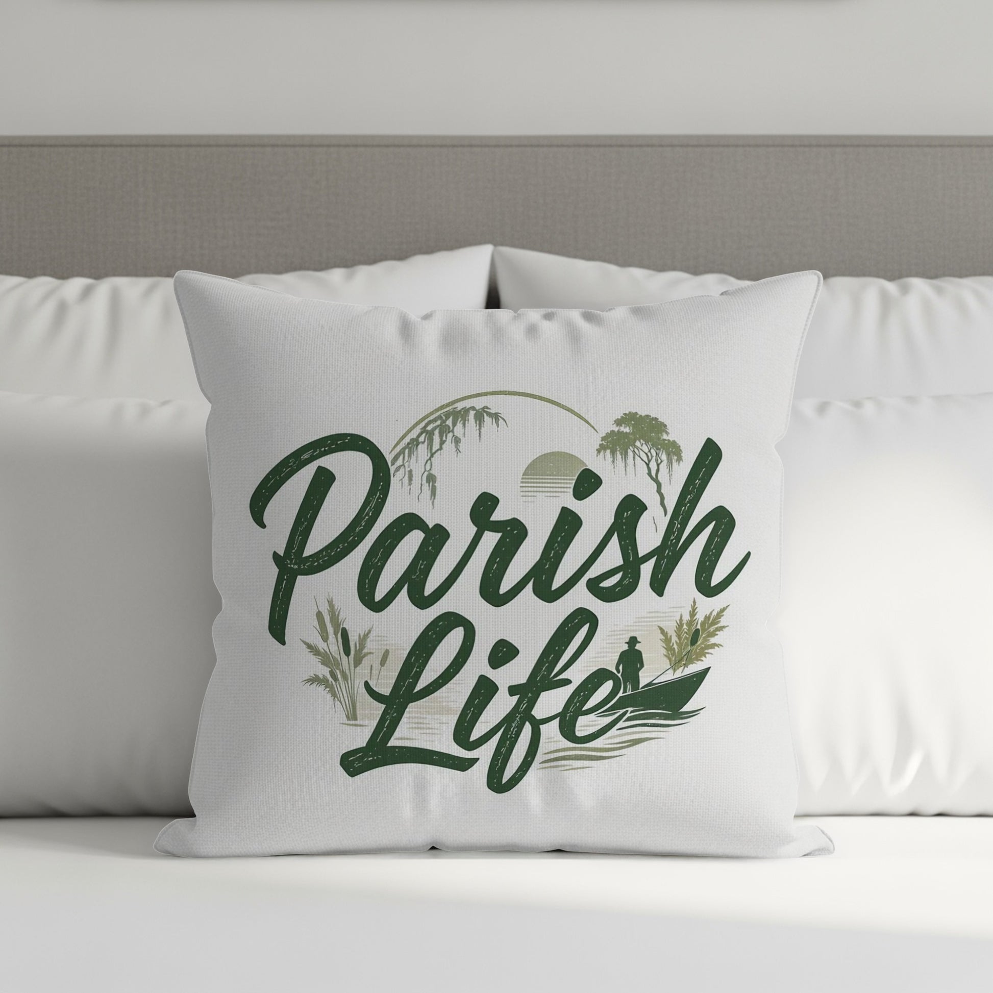Parish Life Graphic White Cushion product