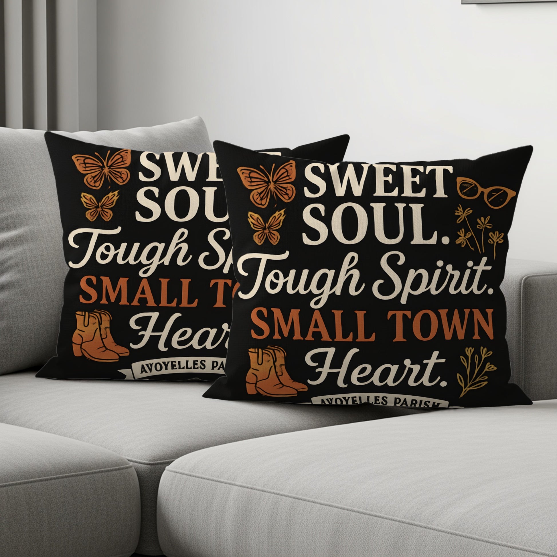 Sweet Small Town Heart Pillow Decor Product