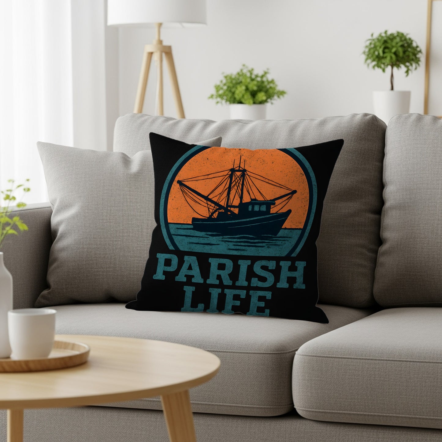 Parish Life Boat Scenic Pillow product