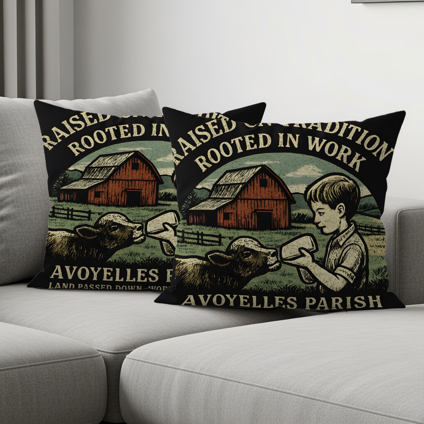 Raised In Tradition Rooted In Work Throw Pillow product type