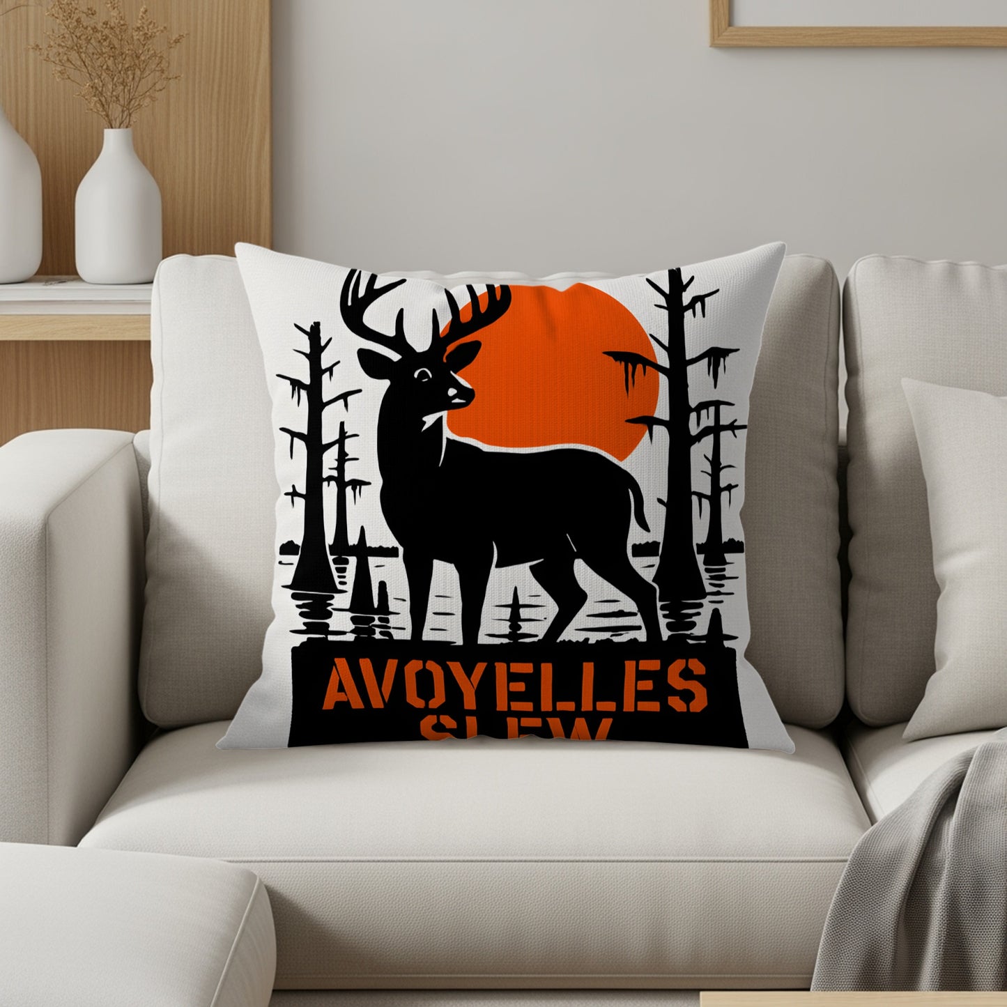 Avoyelles Slew Deer Sunset Design Pillow product type