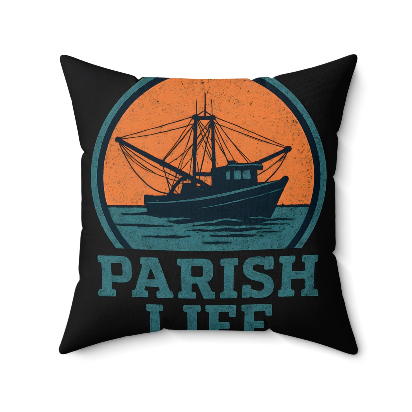 Parish Life Fishing Boat Design Throw Pillow product