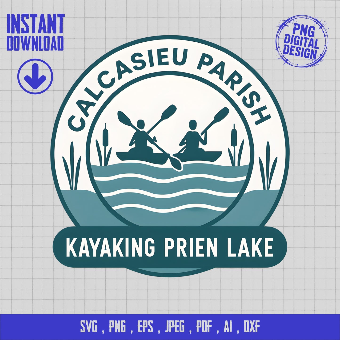 Calcasieu Parish Kayaking Prien Lake svg, png, eps, jpeg Digital Download for Crafting and Shirts