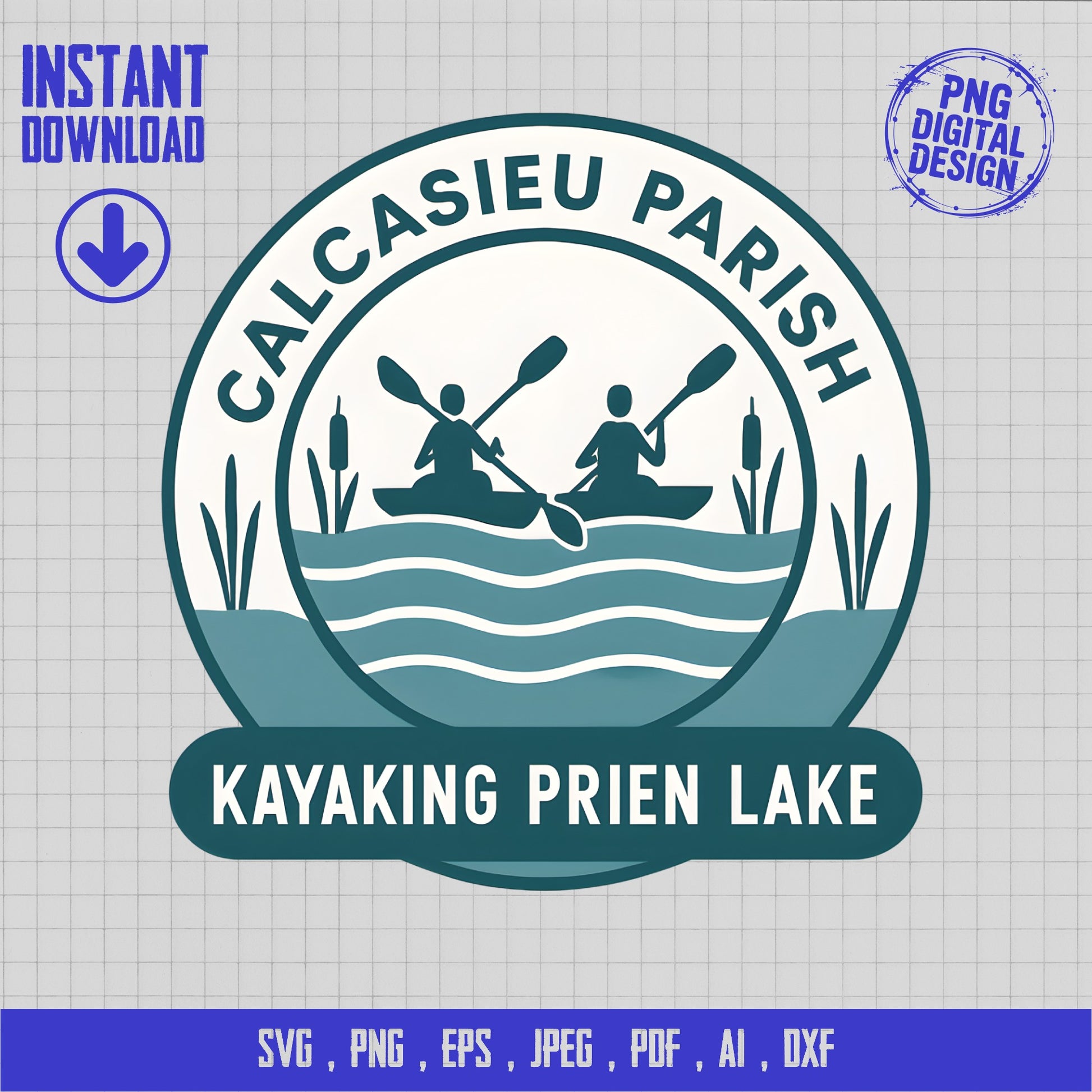 Calcasieu Parish Kayaking Prien Lake svg, png, eps, jpeg Digital Download for Crafting and Shirts
