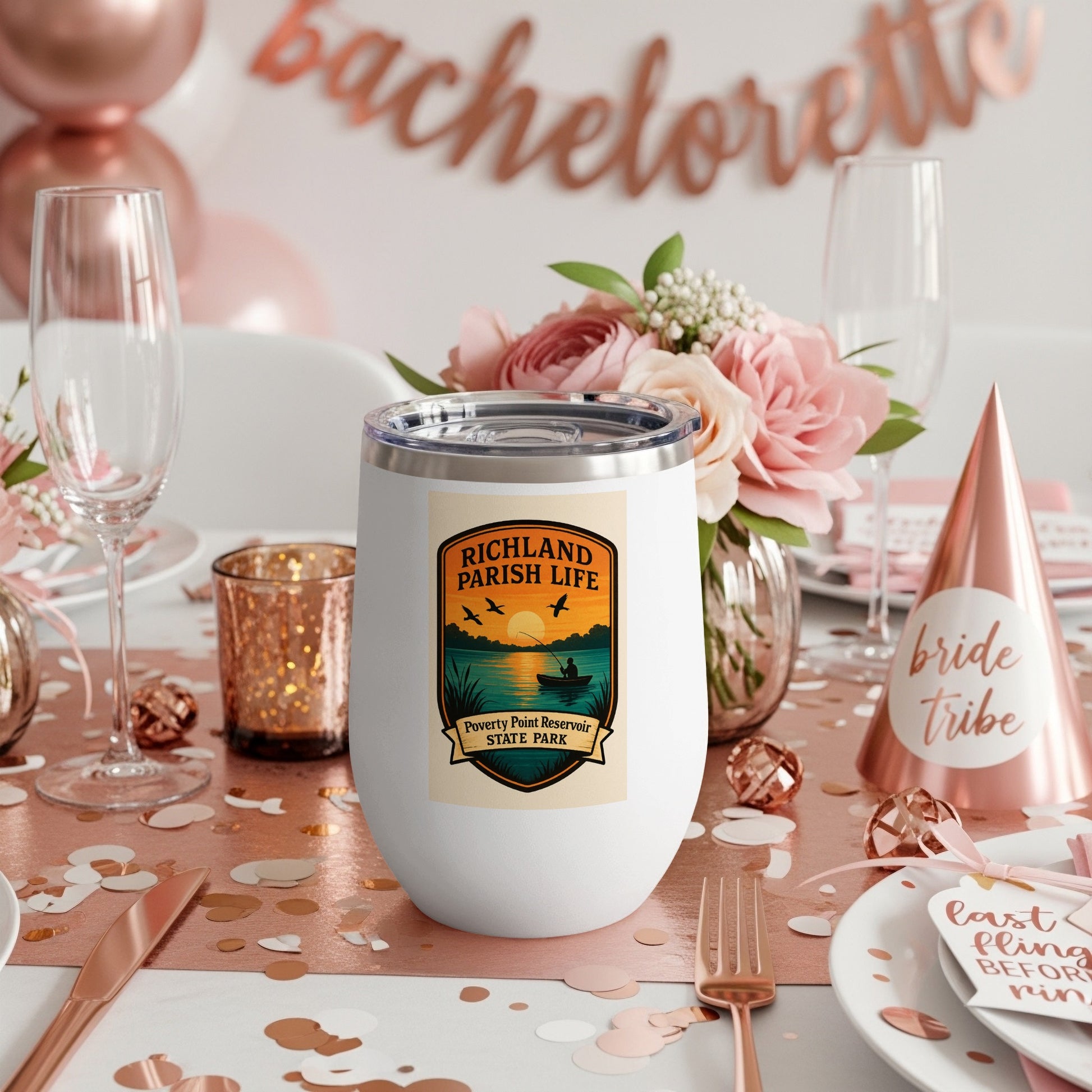 Richland Parish Life Insulated Tumbler, Bachelorette Party Favor, Custom Travel Mug, Outdoor Theme Drinkware, Personalized Camping Cup Gift