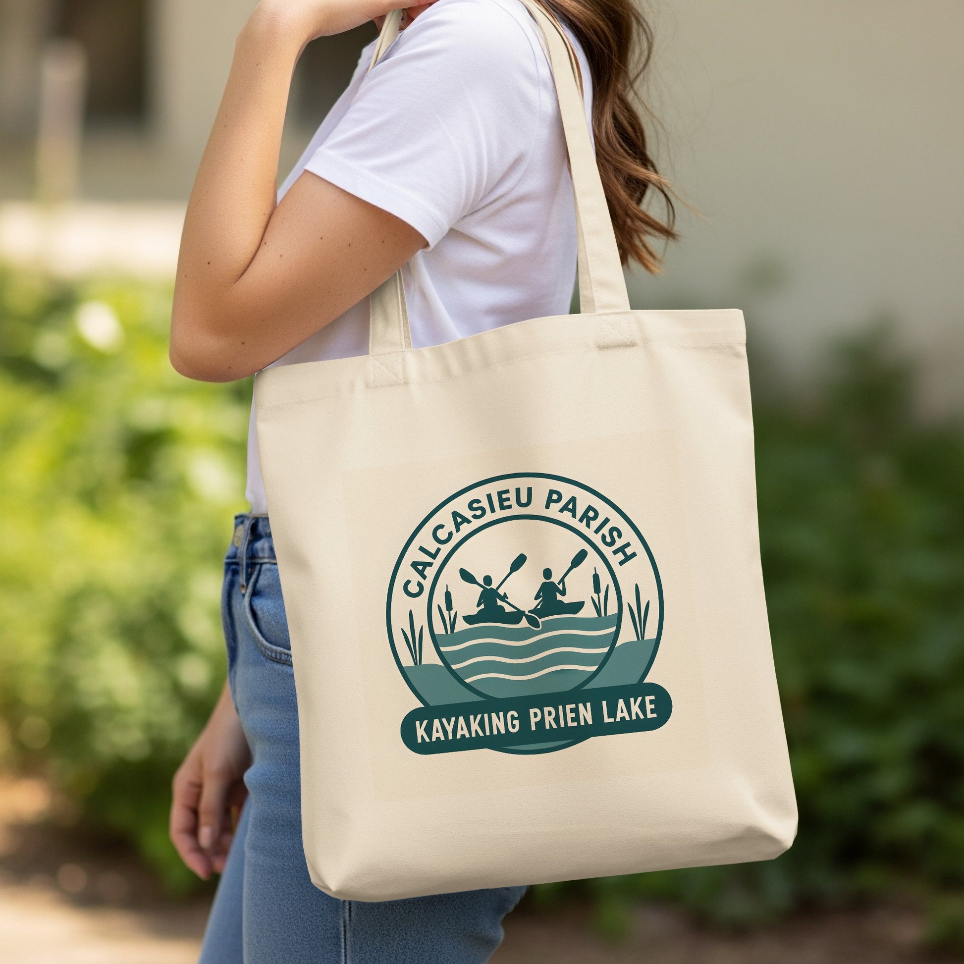 Calcasieu Parish Prien Lake Kayaking Tote Bag, Eco-Friendly Canvas Bag, Outdoor Adventure Accessory, Casual Shoulder Bag